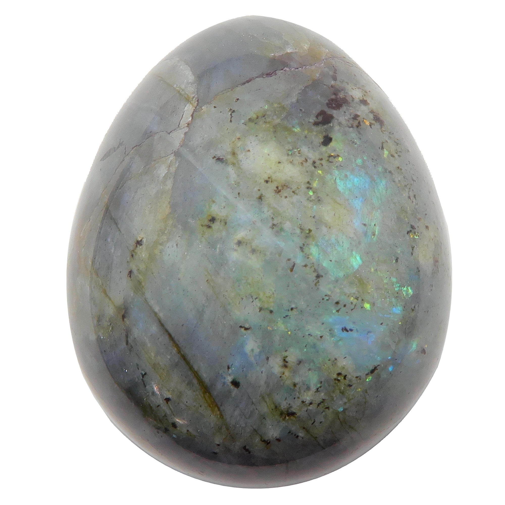 Labradorite Egg Rainbow Peacock Glowing Aura Crystal