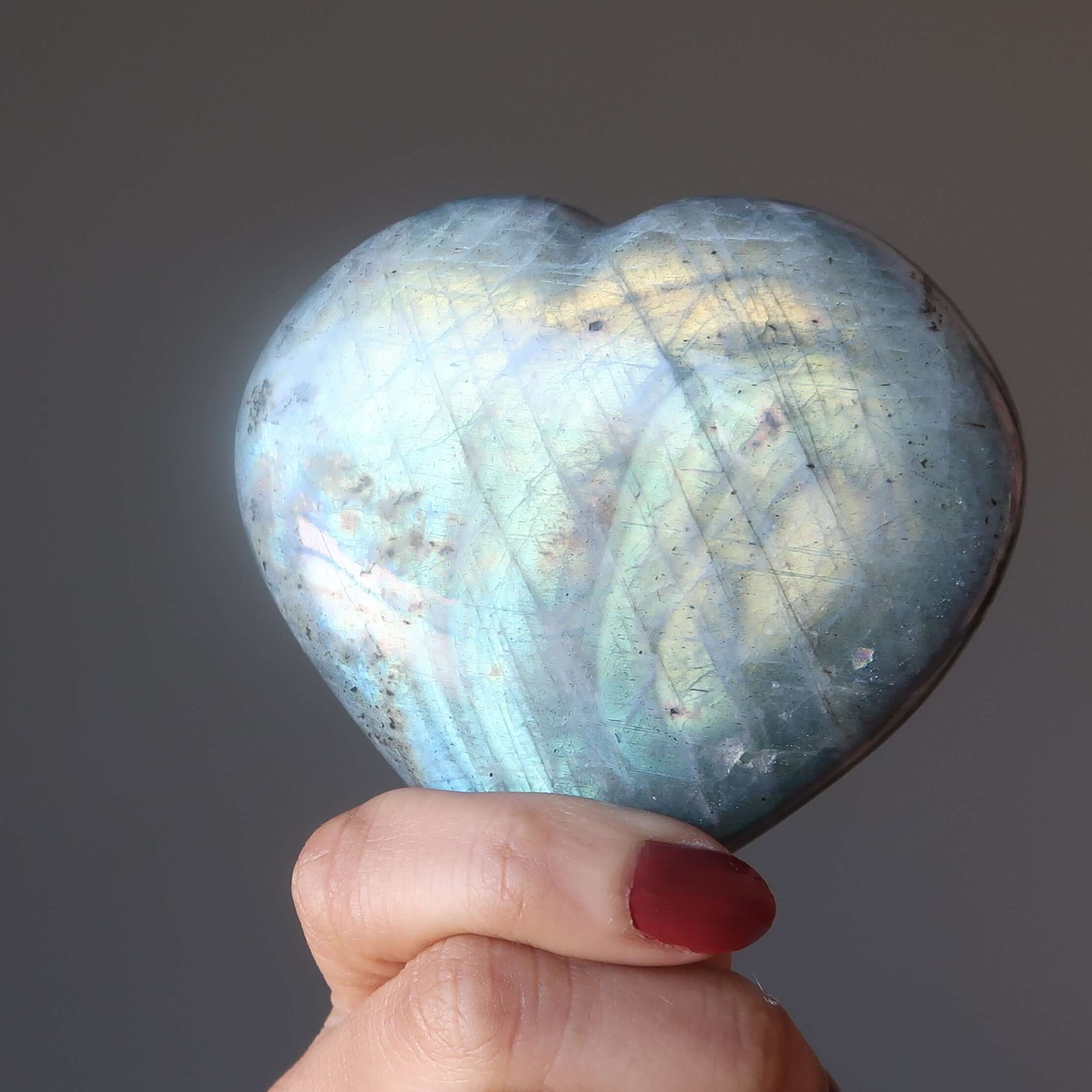Labradorite Heart Rainbow Wounded Warrior