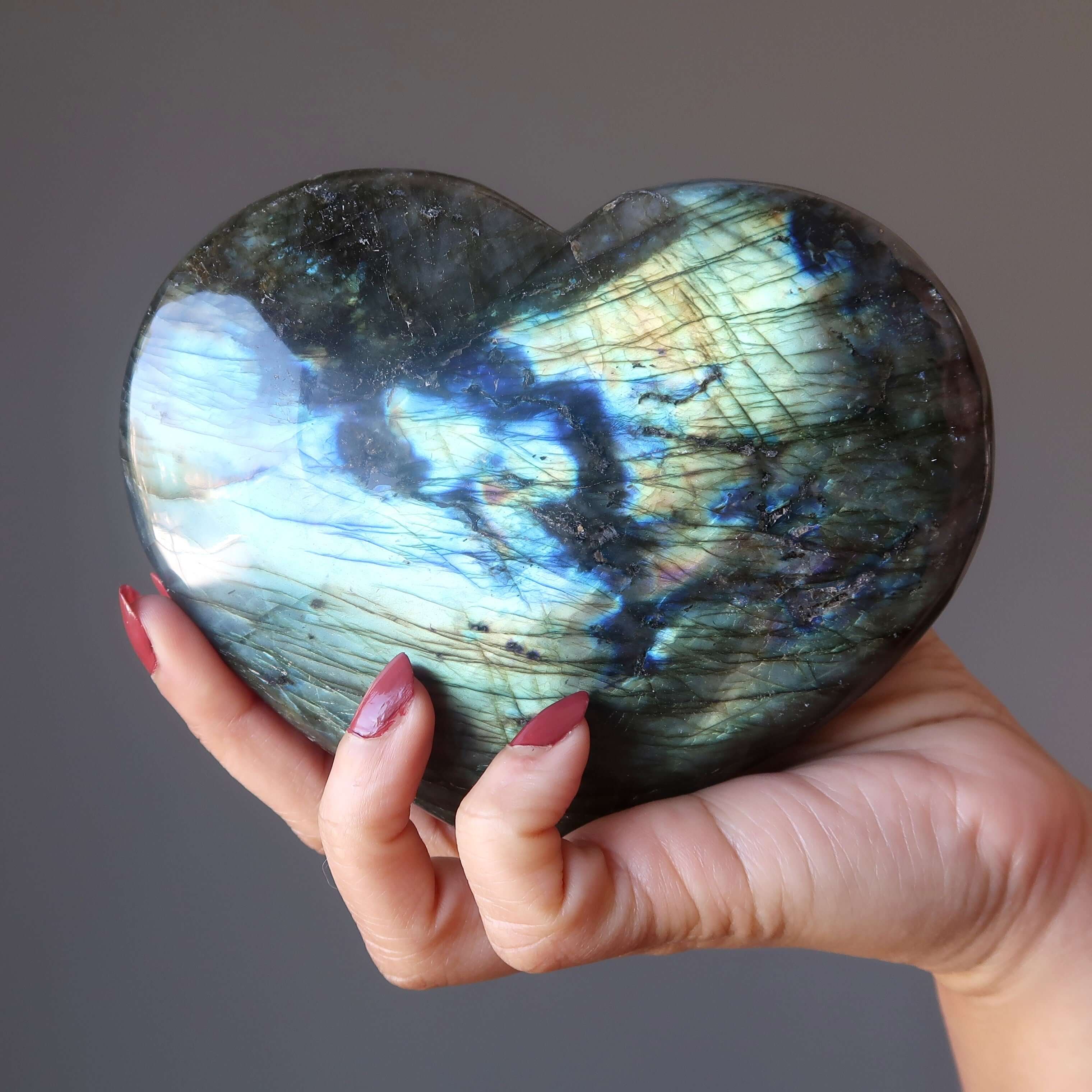 Labradorite Heart Rainbow Wounded Warrior
