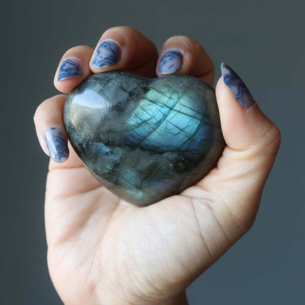 Labradorite Heart Rainbow Wounded Warrior