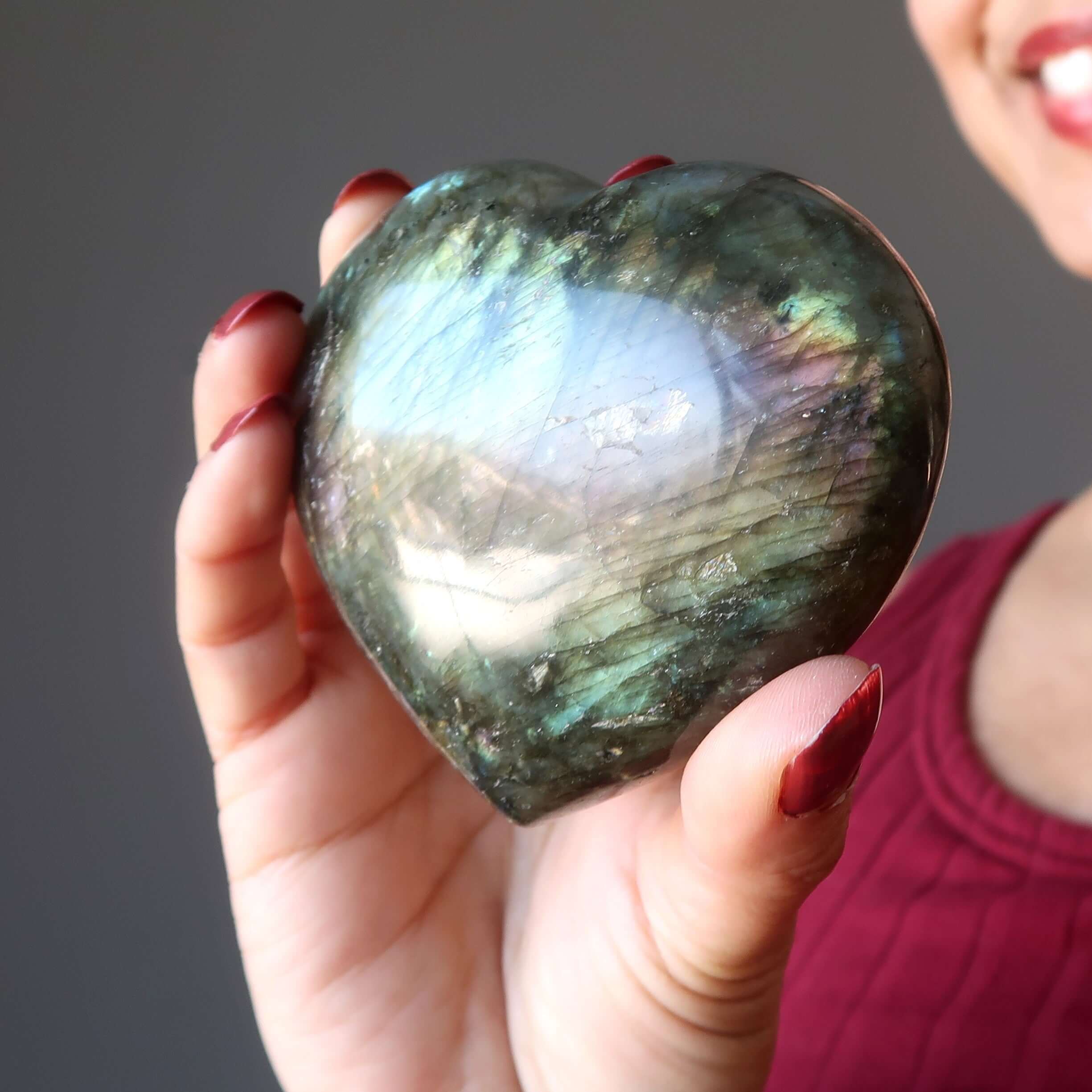 Labradorite Heart Rainbow Wounded Warrior