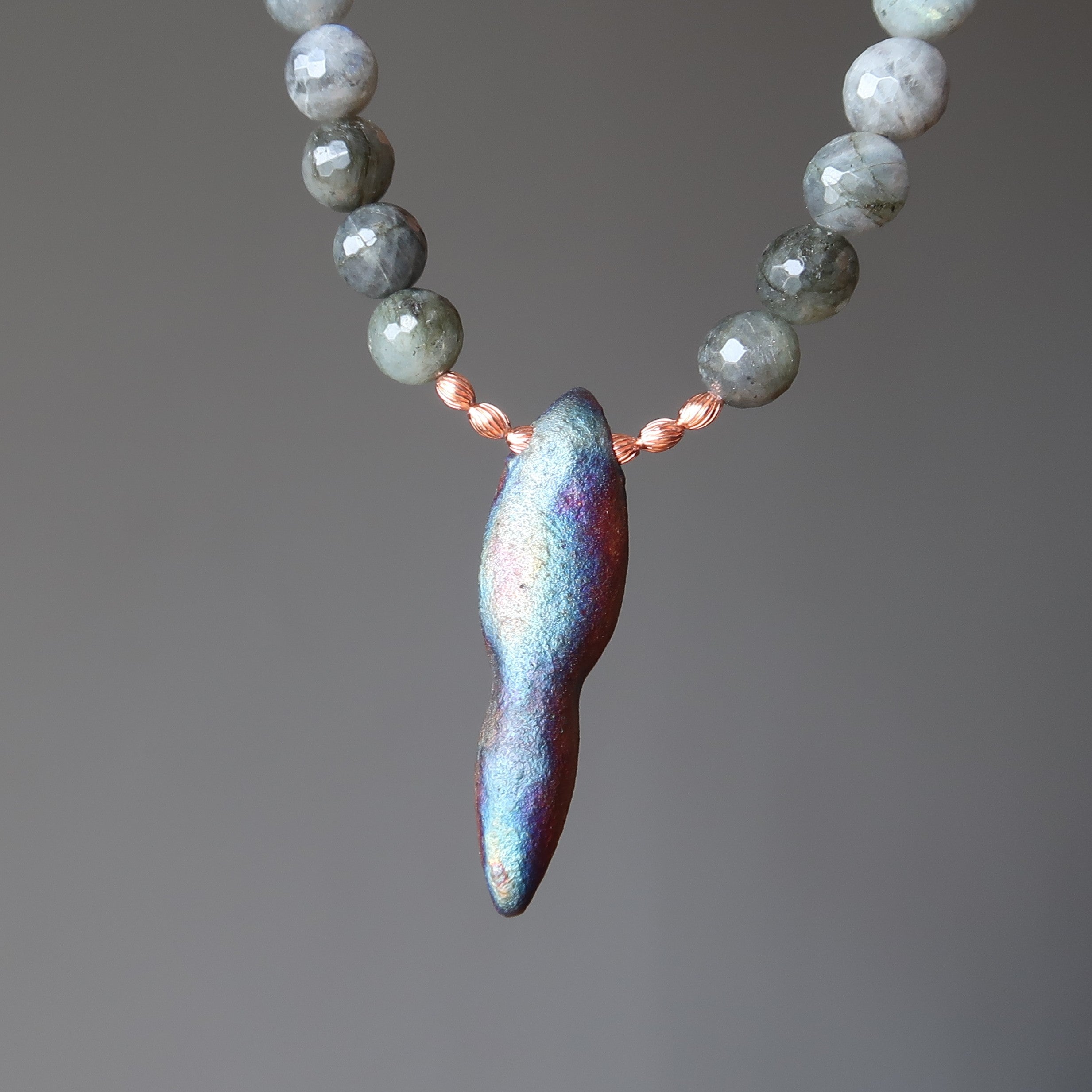 Labradorite Necklace Goddess of Celebration Raku