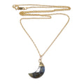 Labradorite Necklace Rainbow Moon 24-Karat Gold