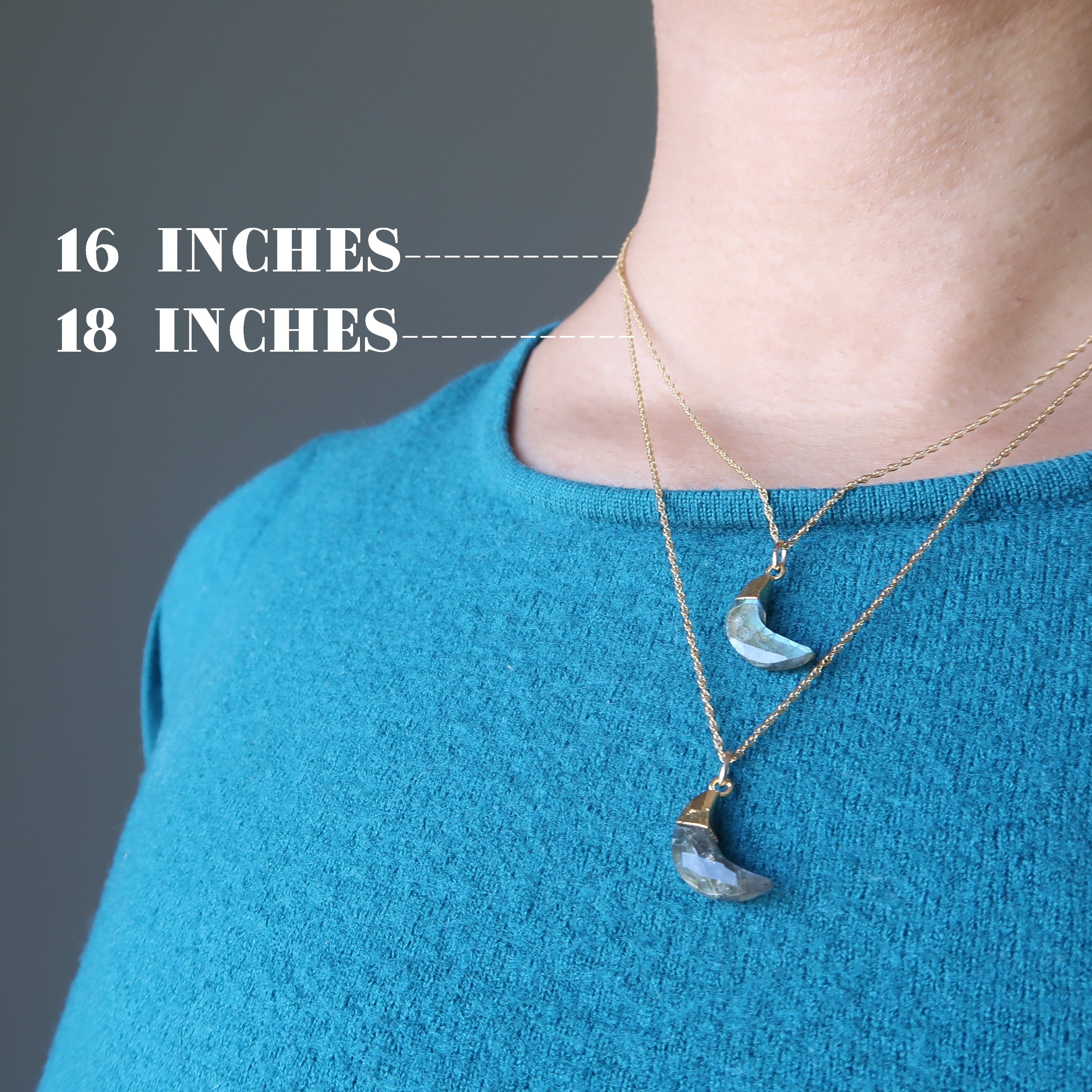 Labradorite Necklace Rainbow Moon 24-Karat Gold