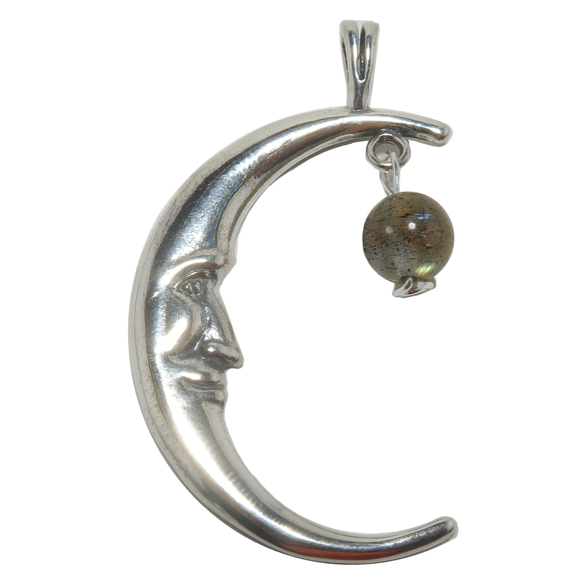 Pendentif Labradorite Divinité Nouvelle Lune Argent Sterling