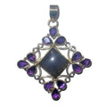 Pendentif Labradorite Améthyste Facettée Argent Sterling