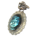 Labradorite Pendant Zen Blue Buddha Sterling Silver