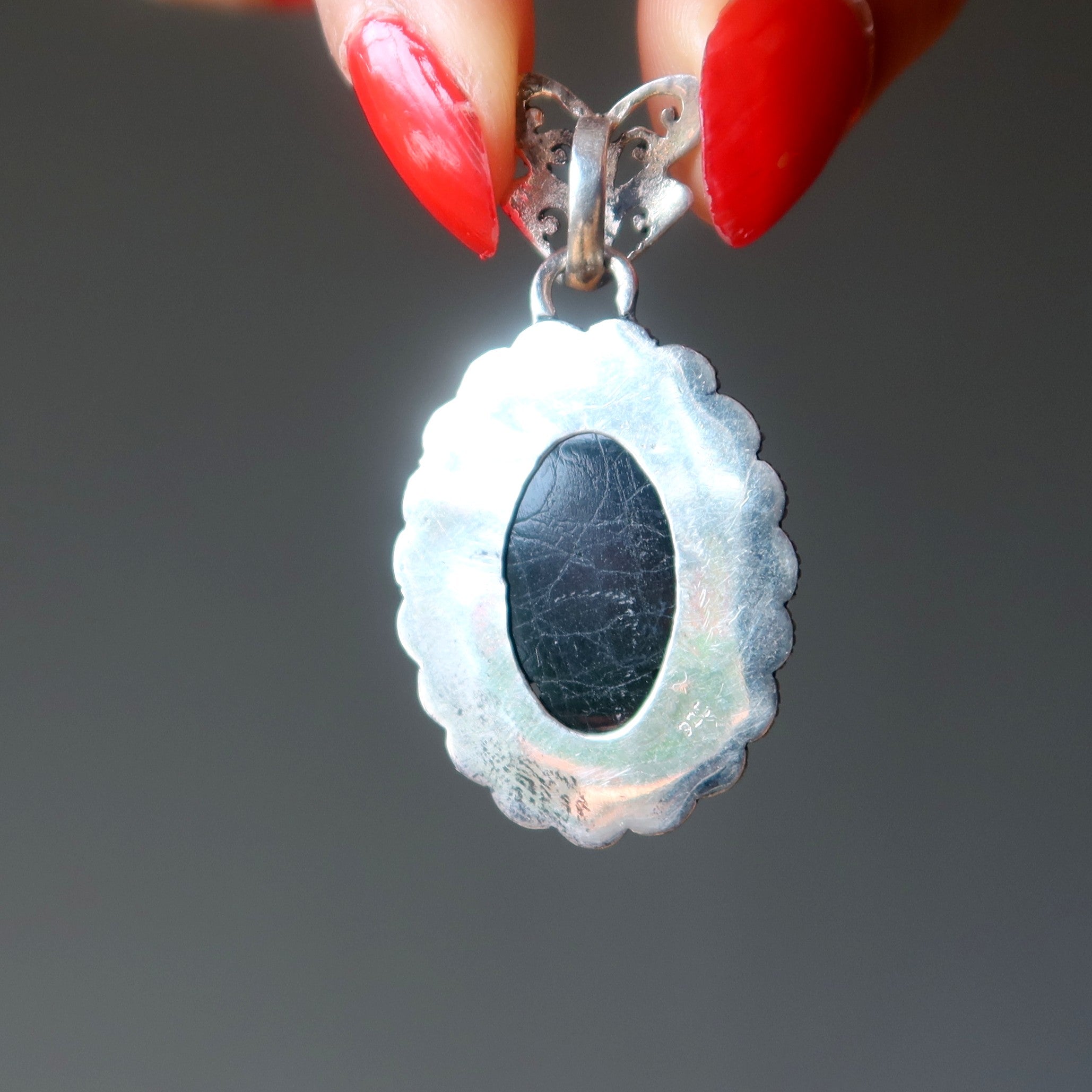 Labradorite Pendant Zen Blue Buddha Sterling Silver