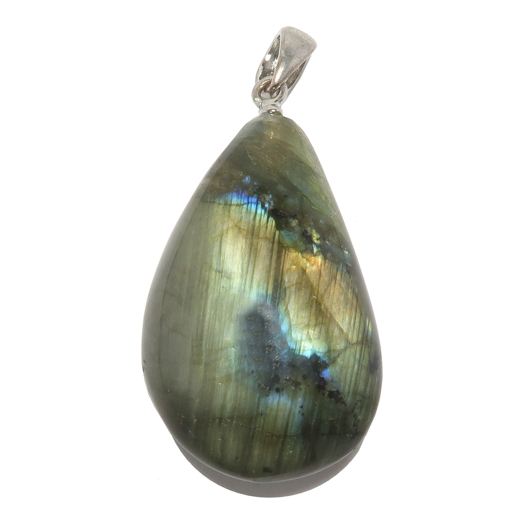 Labradorite Pendant New Moon Magic Crystal Rainbow Teardrop