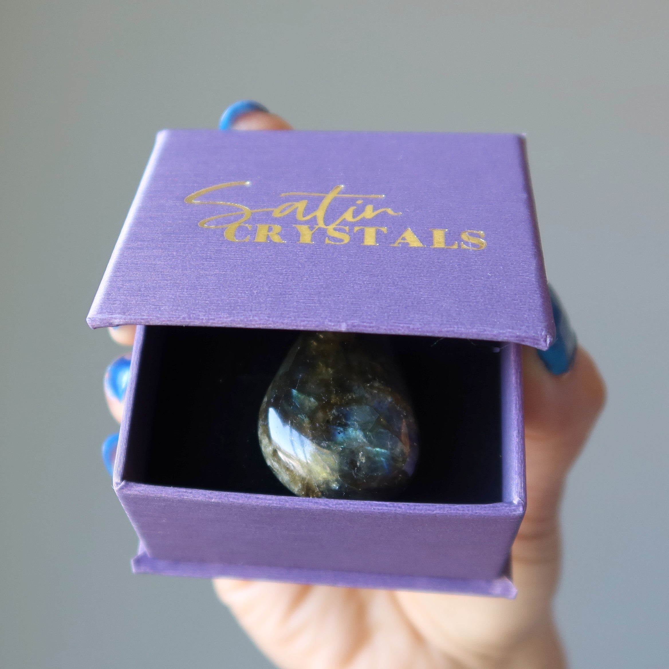 Labradorite Pendant New Moon Magic Crystal Rainbow Teardrop