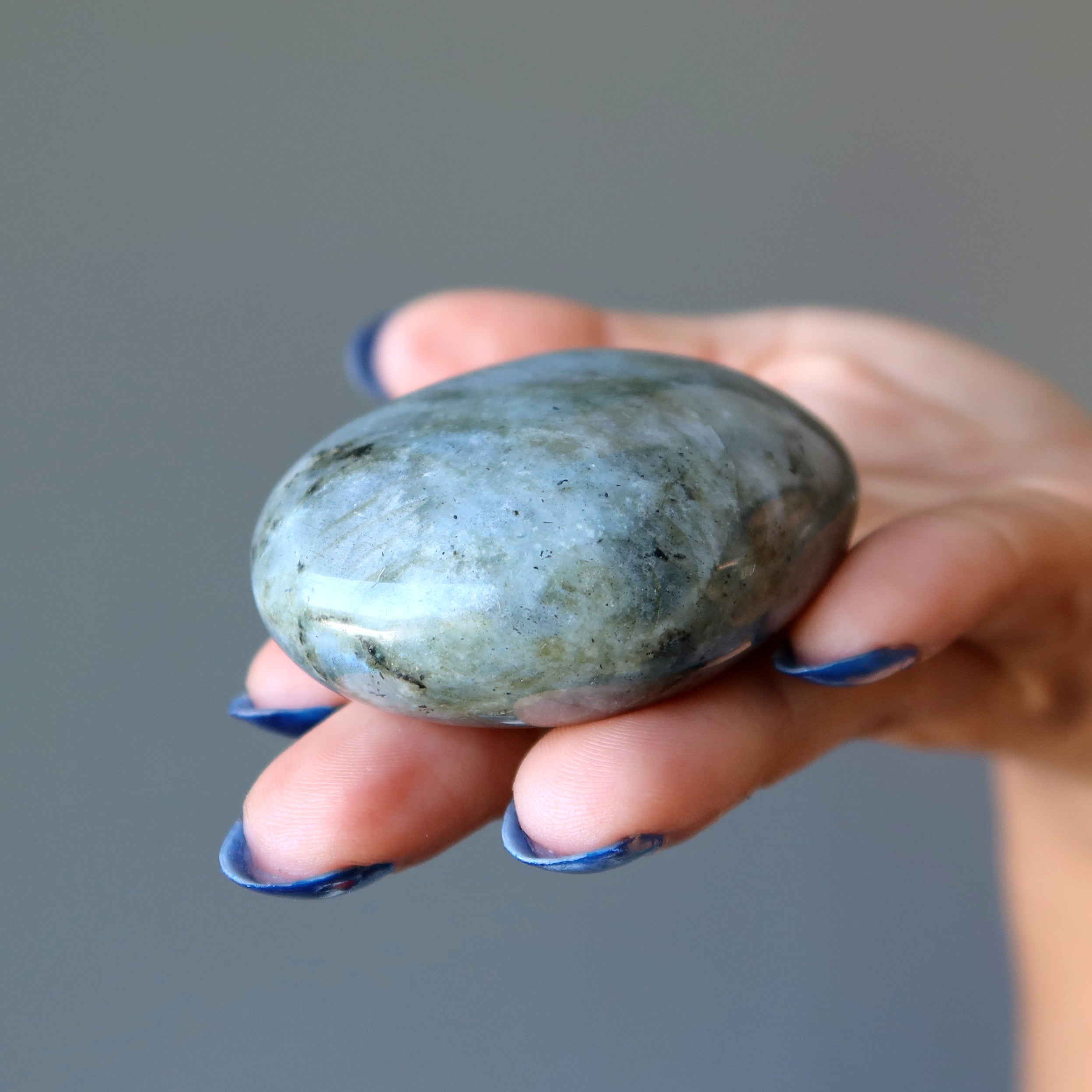 Labradorite Polished Palm Stone Glossy Rainbow Supernatural Energy