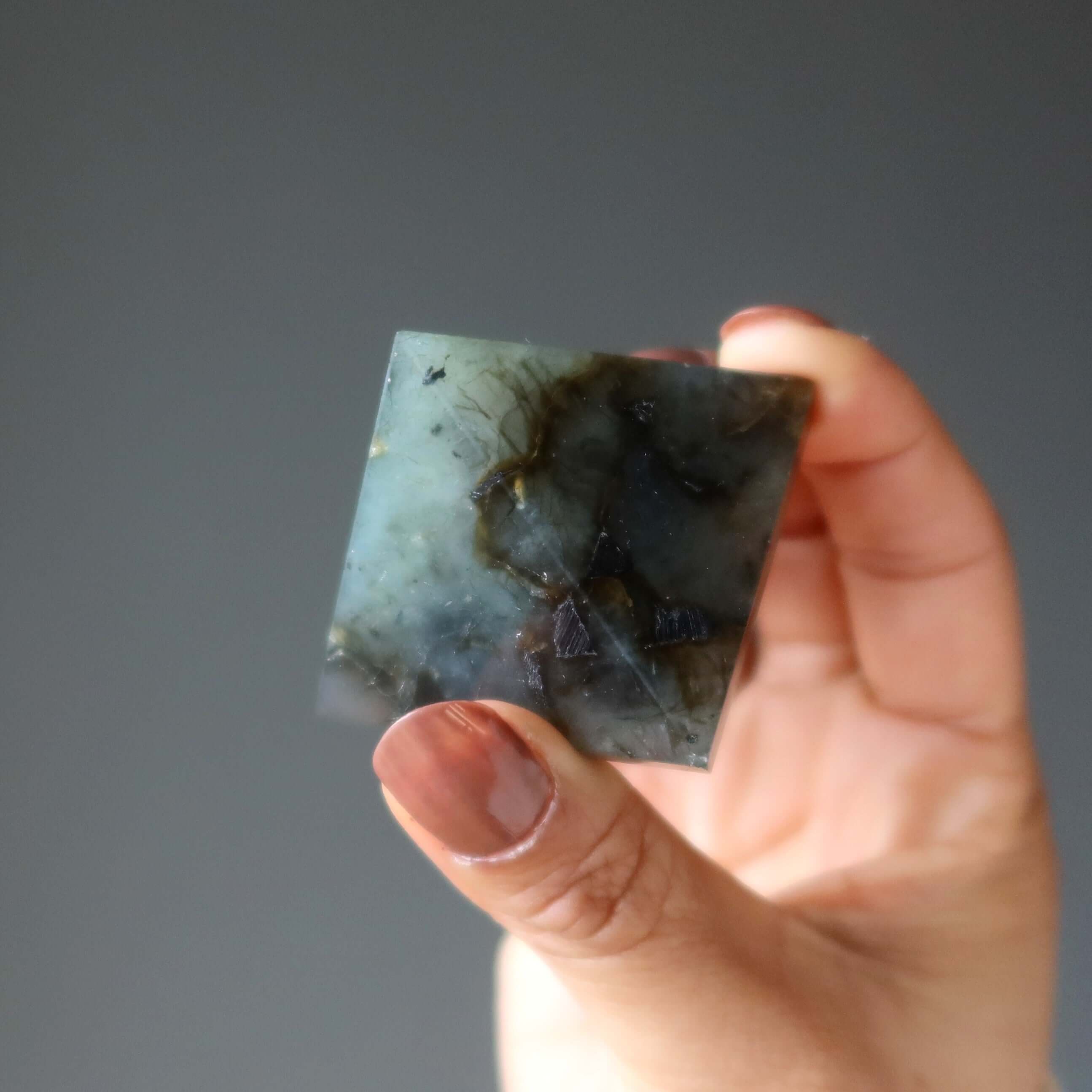 Labradorite Pyramid Wounded Warrior Crystal