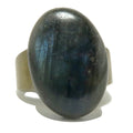 Labradorite Ring Oval Mirror of Magic Crystal Size 7.5