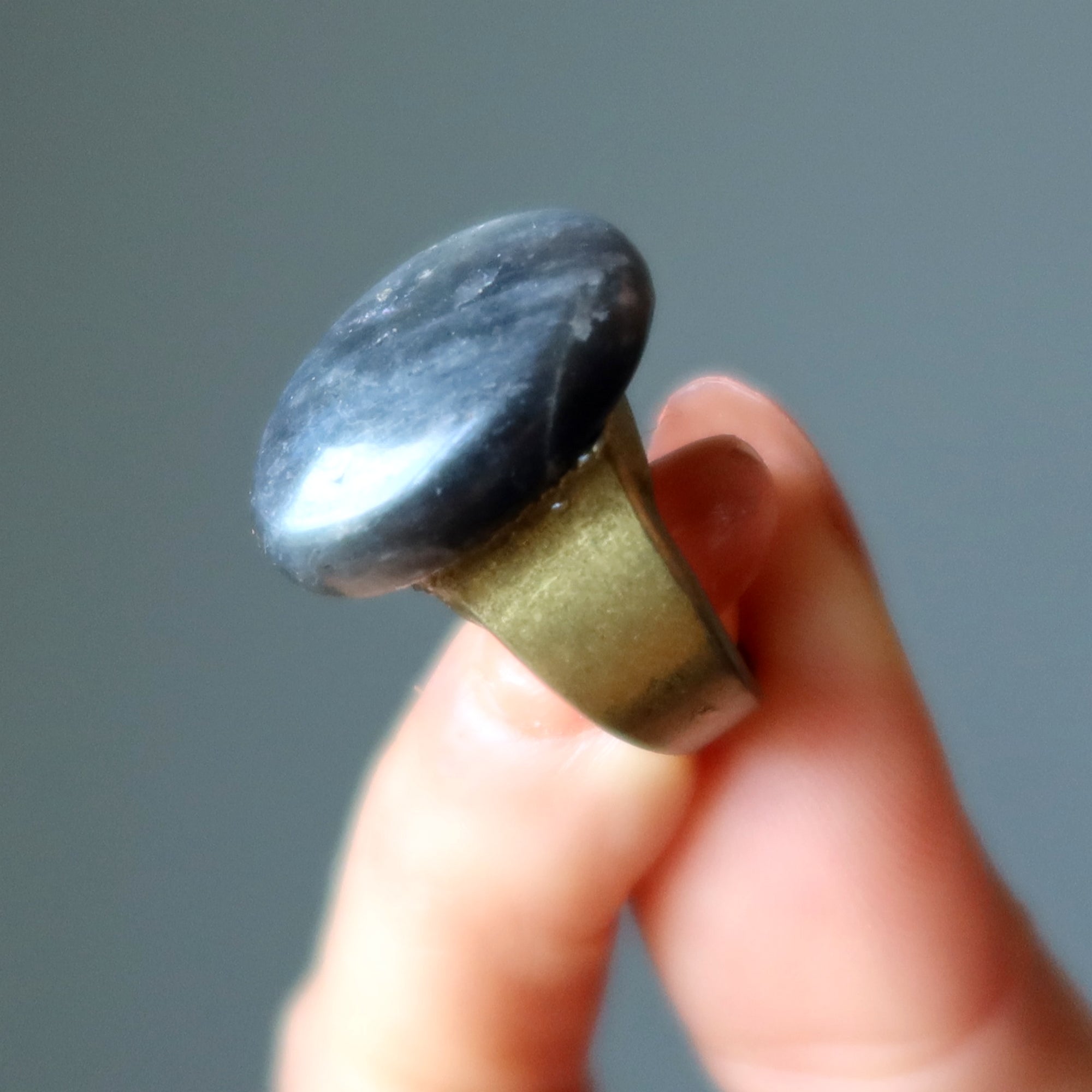 Labradorite Ring Oval Mirror of Magic Crystal Size 7.5