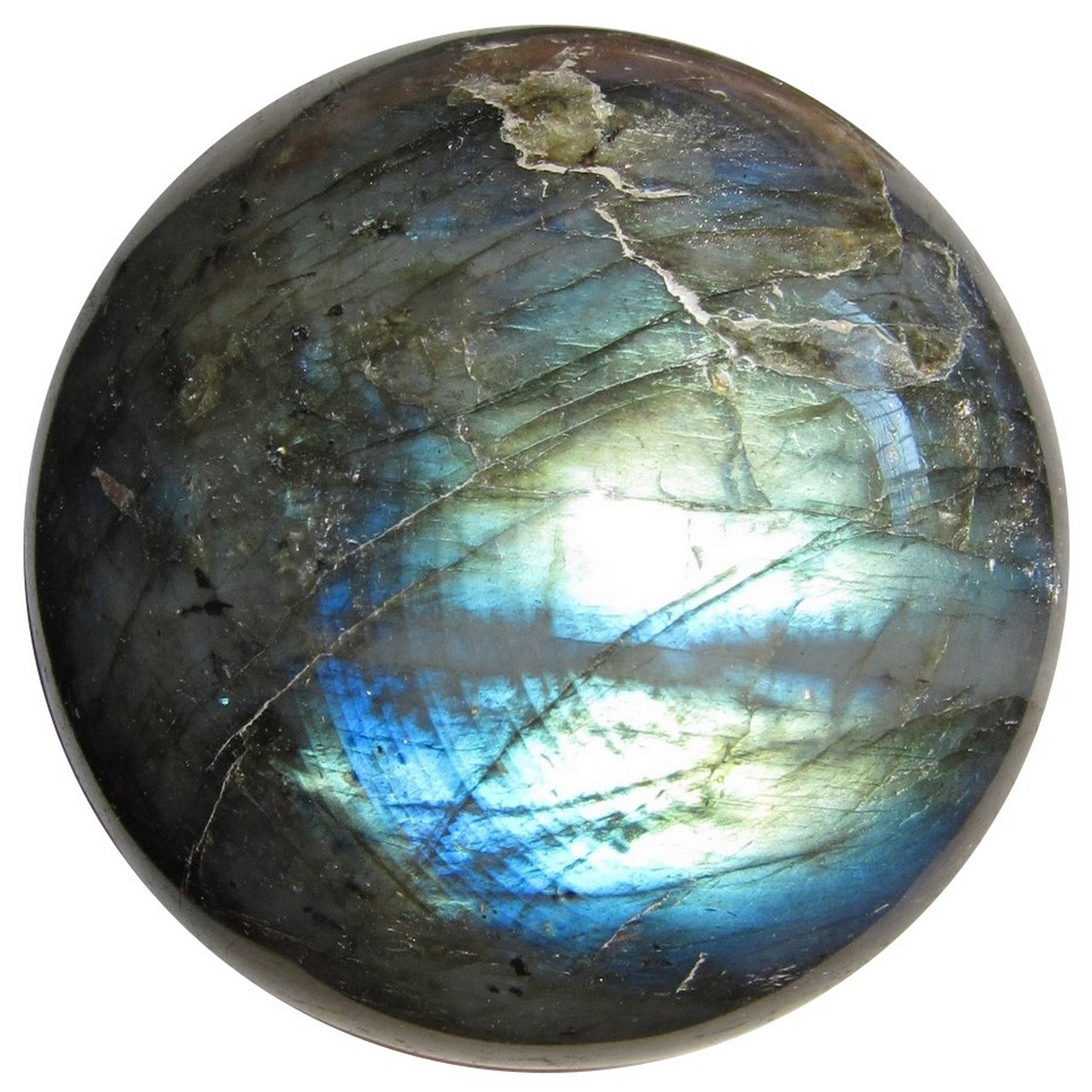 Sphère de Labradorite Arc-en-ciel Foudre Zeus Boule de Cristal