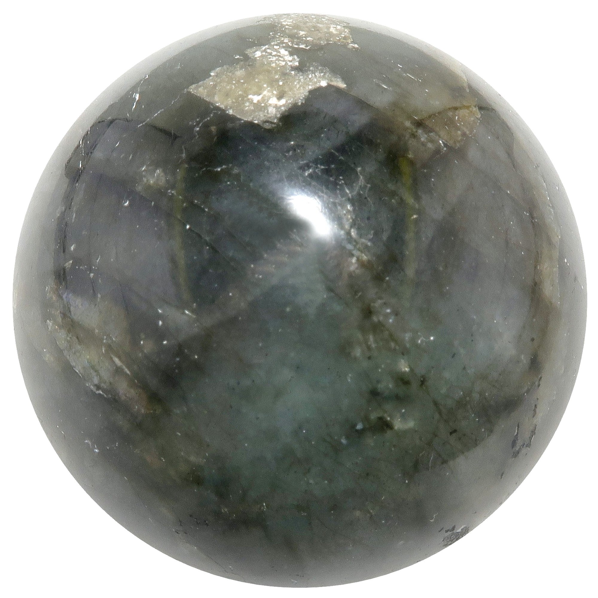 Labradorite Sphere Natural Dark Gray Protection Crystal Ball