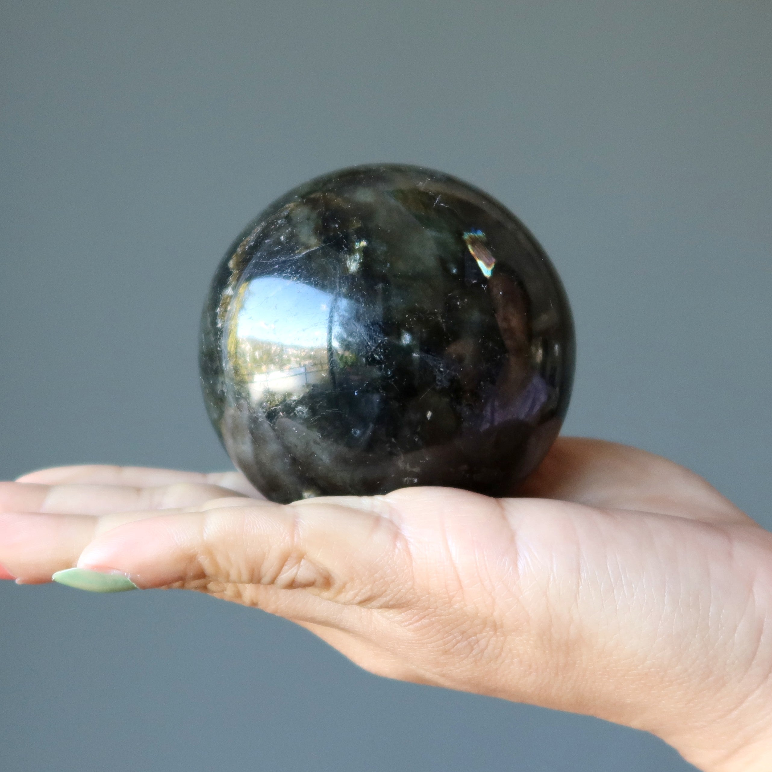 Labradorite Sphere Dark Side of Moon Crystal Ball