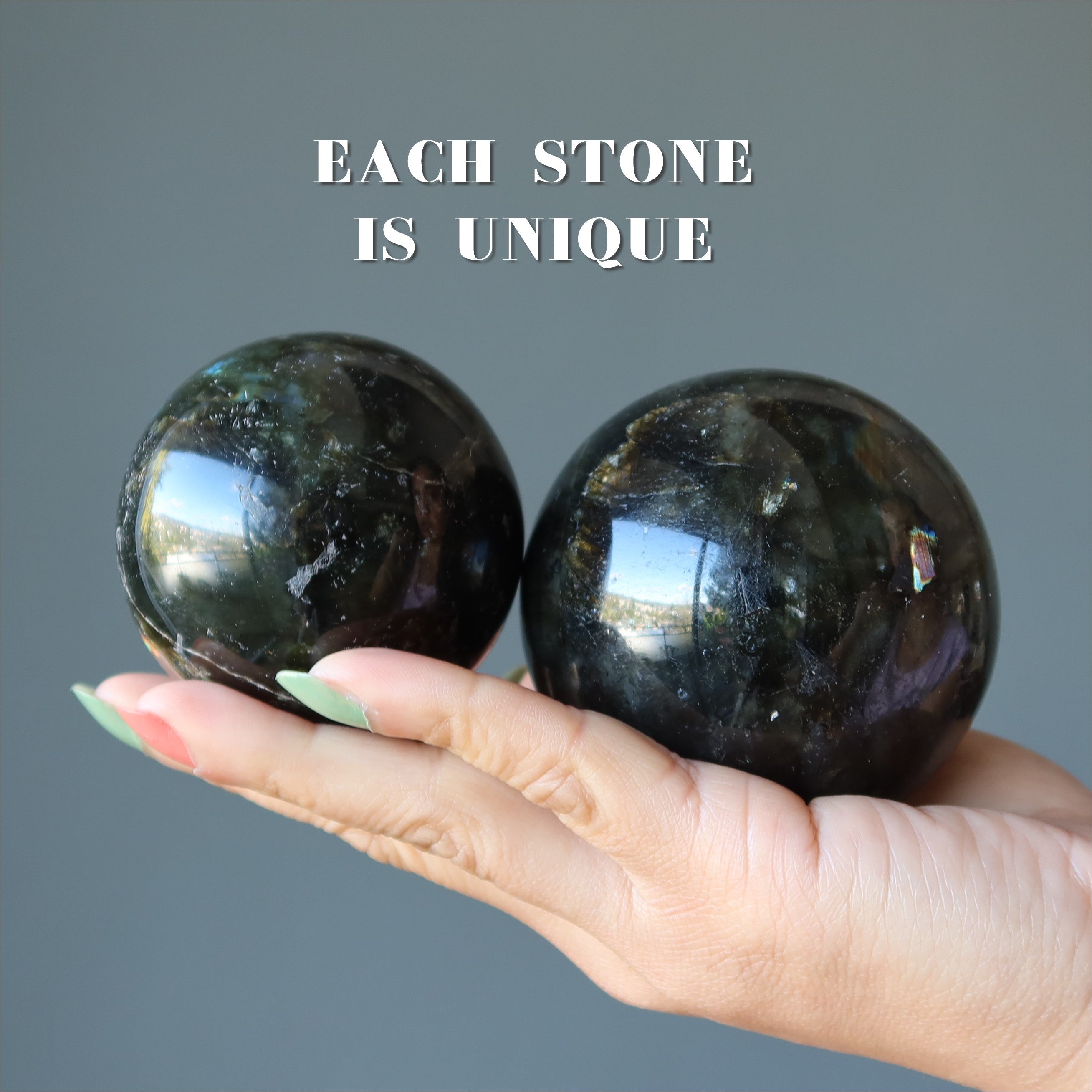 Labradorite Sphere Dark Side of Moon Crystal Ball