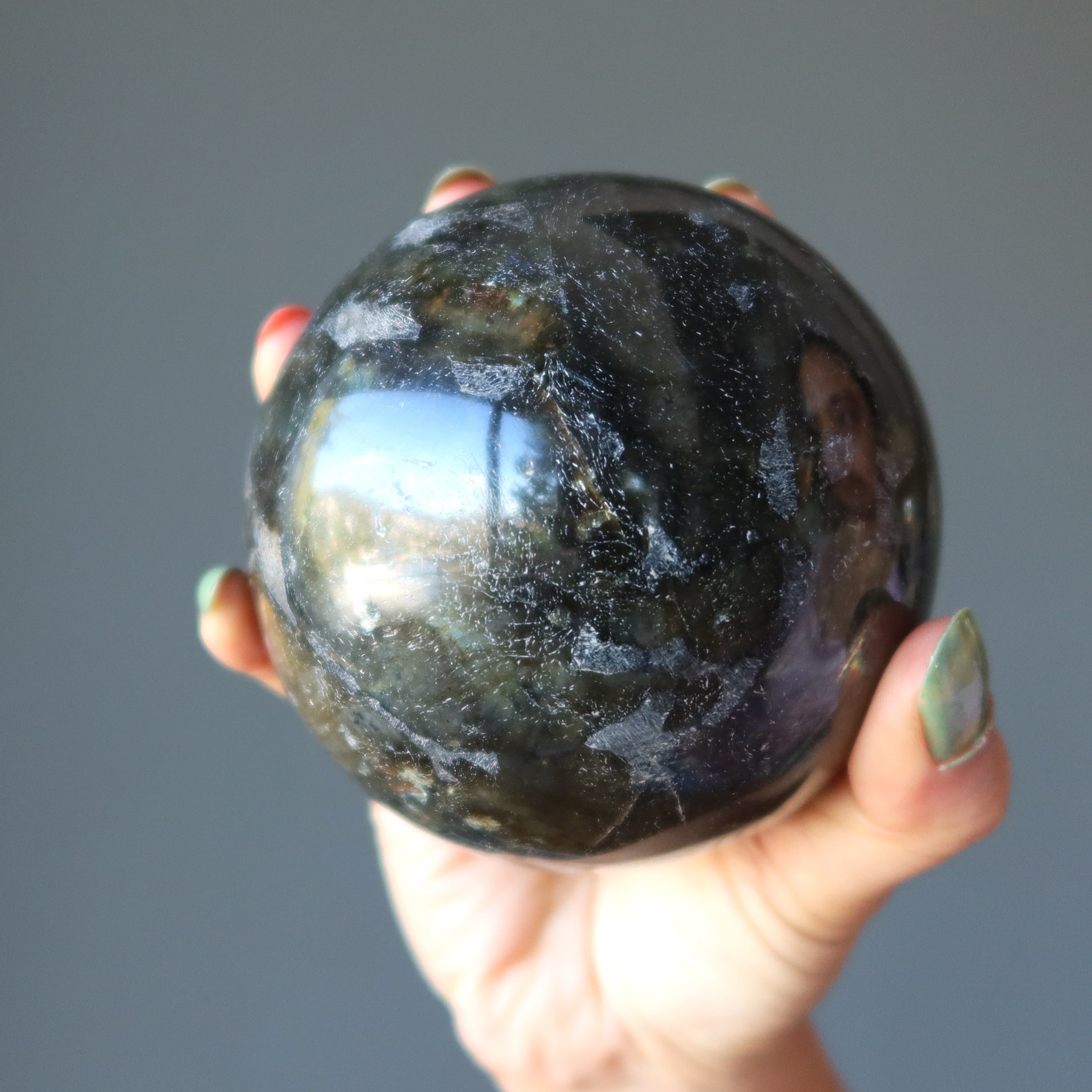 Labradorite Sphere Dark Side of Moon Crystal Ball