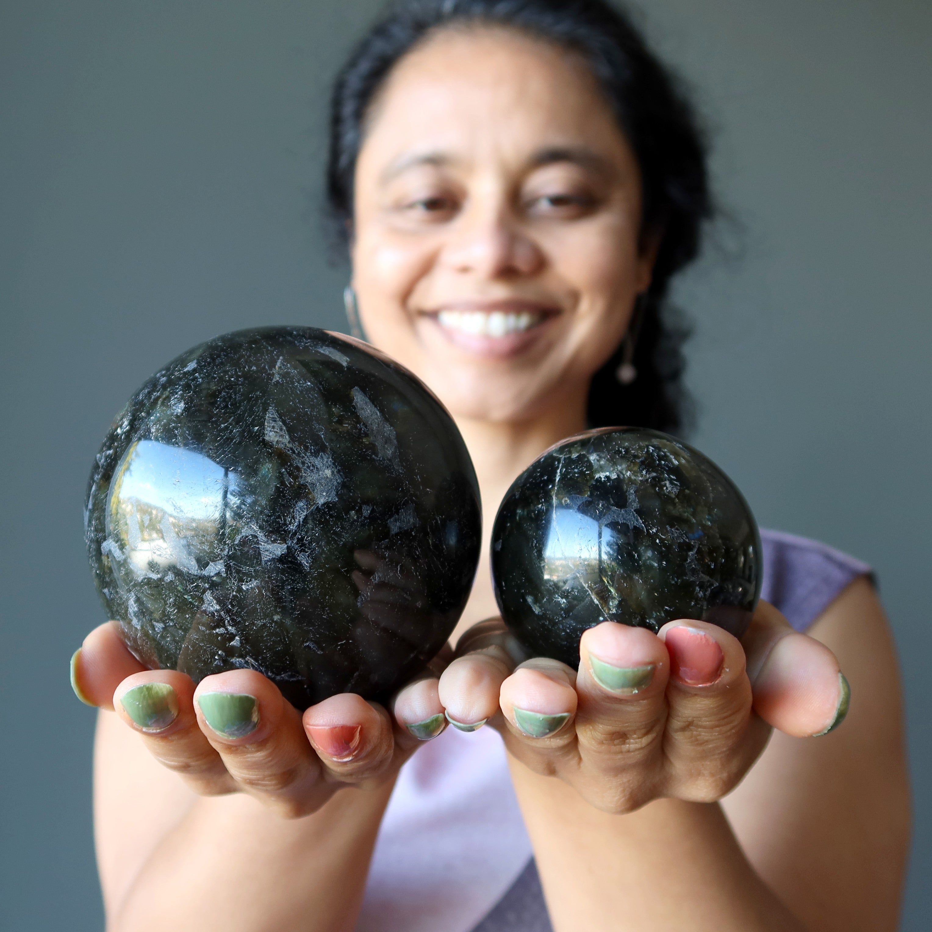 Labradorite Sphere Dark Side of Moon Crystal Ball