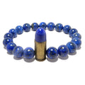 Lapis Lazuli Bracelet Blue Gold Designer Peacekeeper Bullet Stone