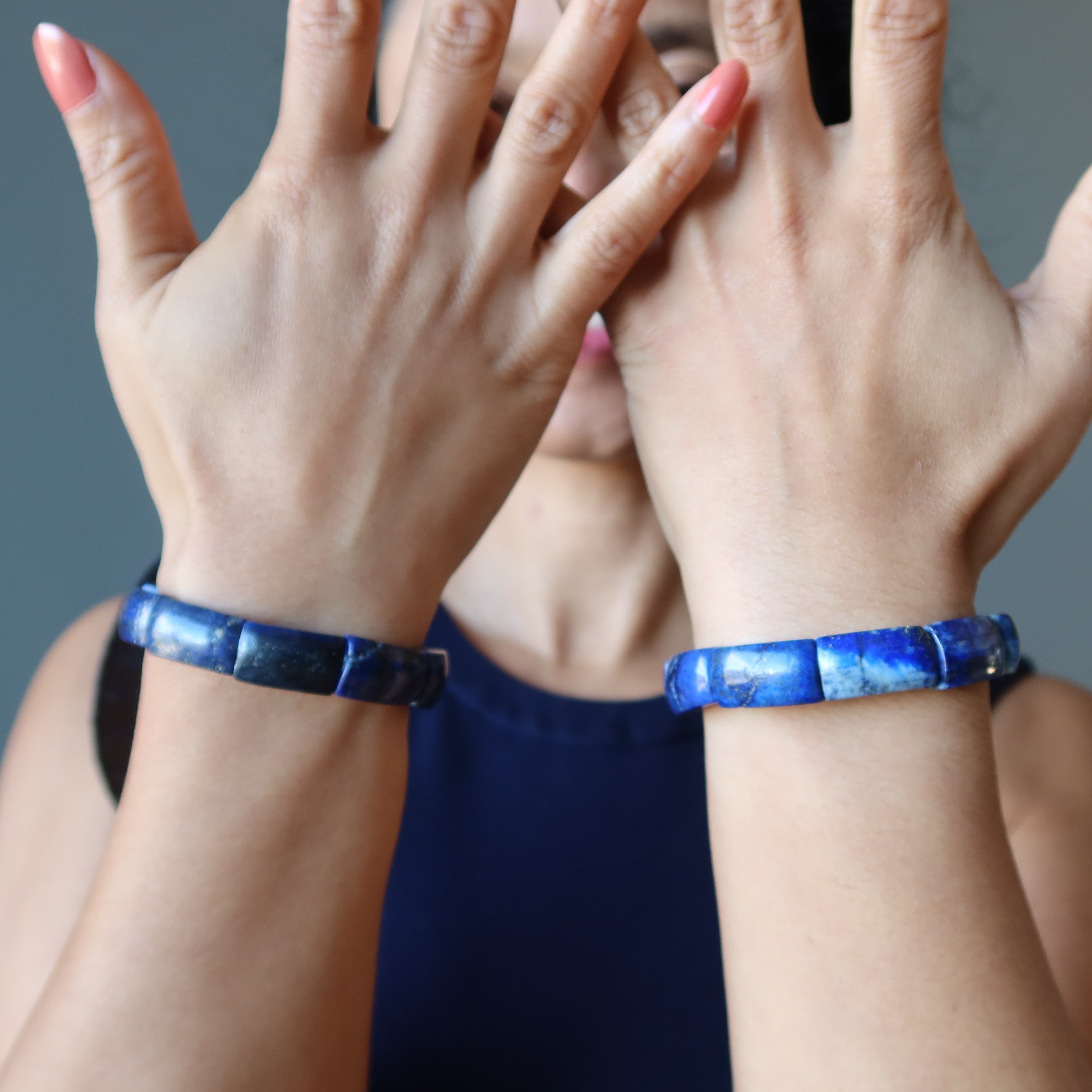 Lapis Lazuli Bracelet Blue Crystal Friendship Circle Stone