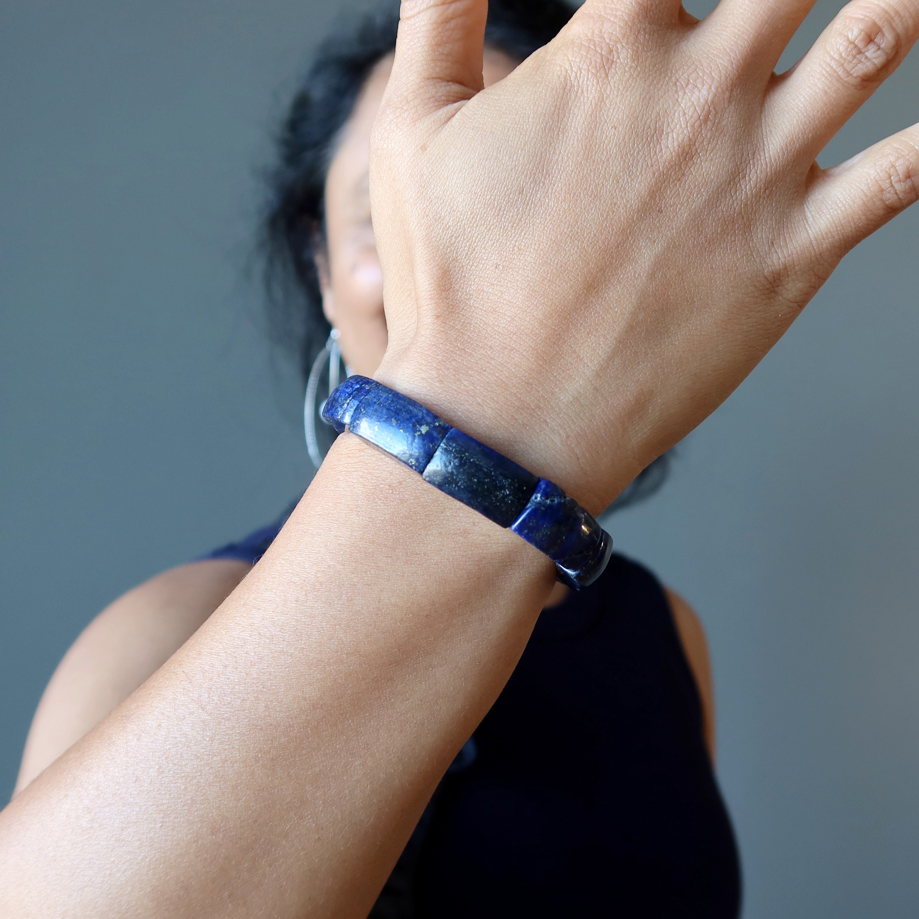 Lapis Lazuli Bracelet Blue Crystal Friendship Circle Stone