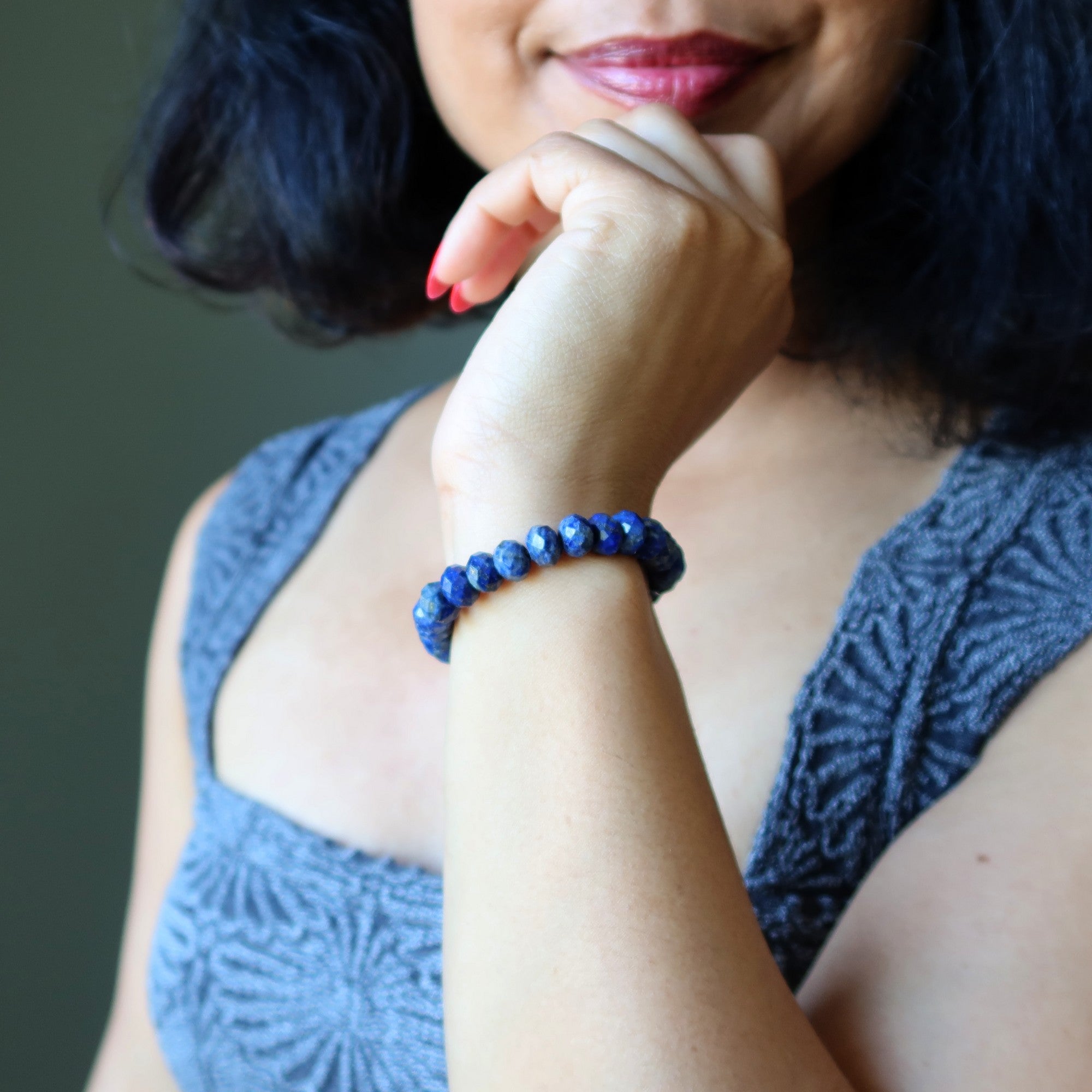 Bracelet Lapis bleu - Pierre à facettes pour une sophistication étincelante