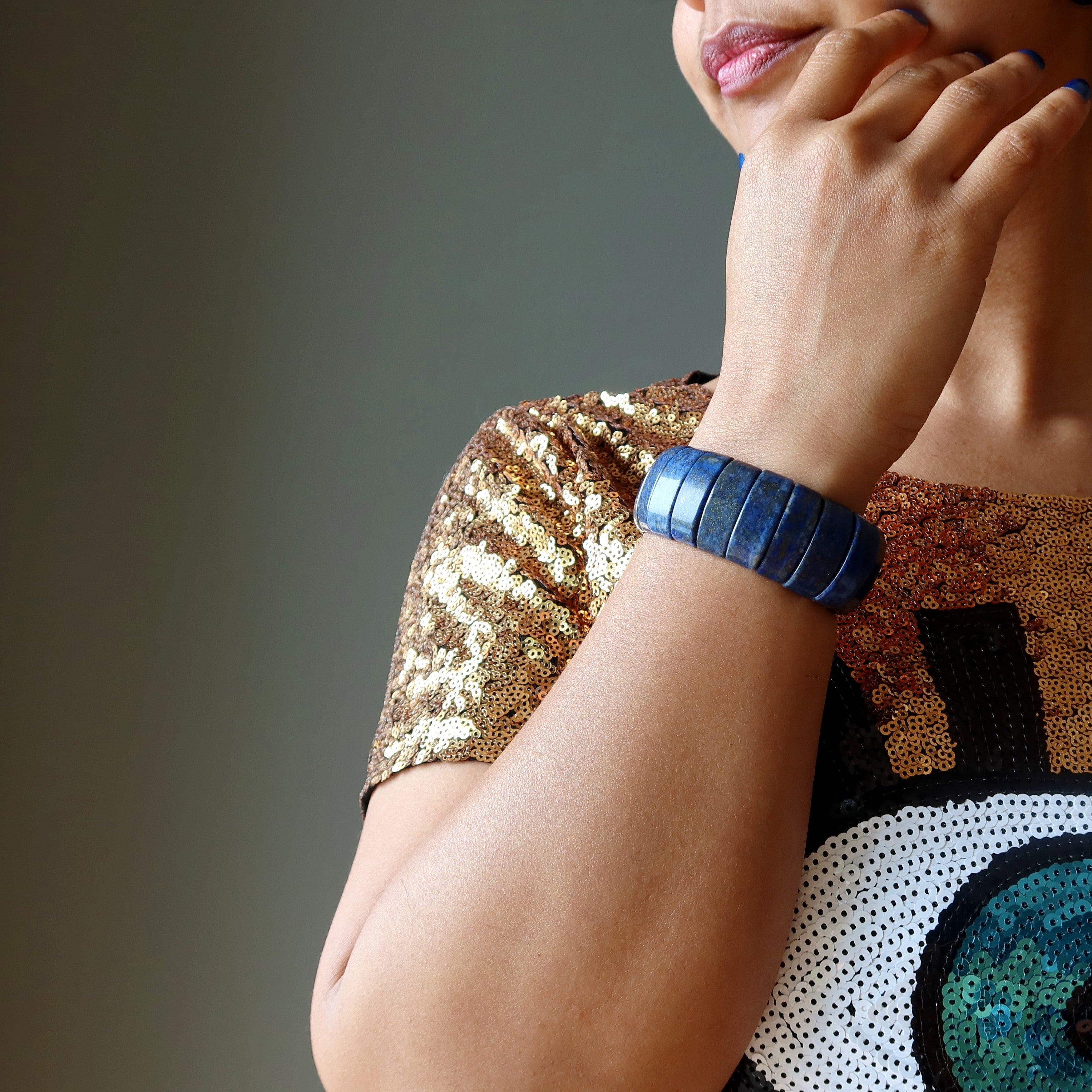 Lapis Lazuli Bracelet Cuff Boho Blue Stone My Metaphysical Tribe