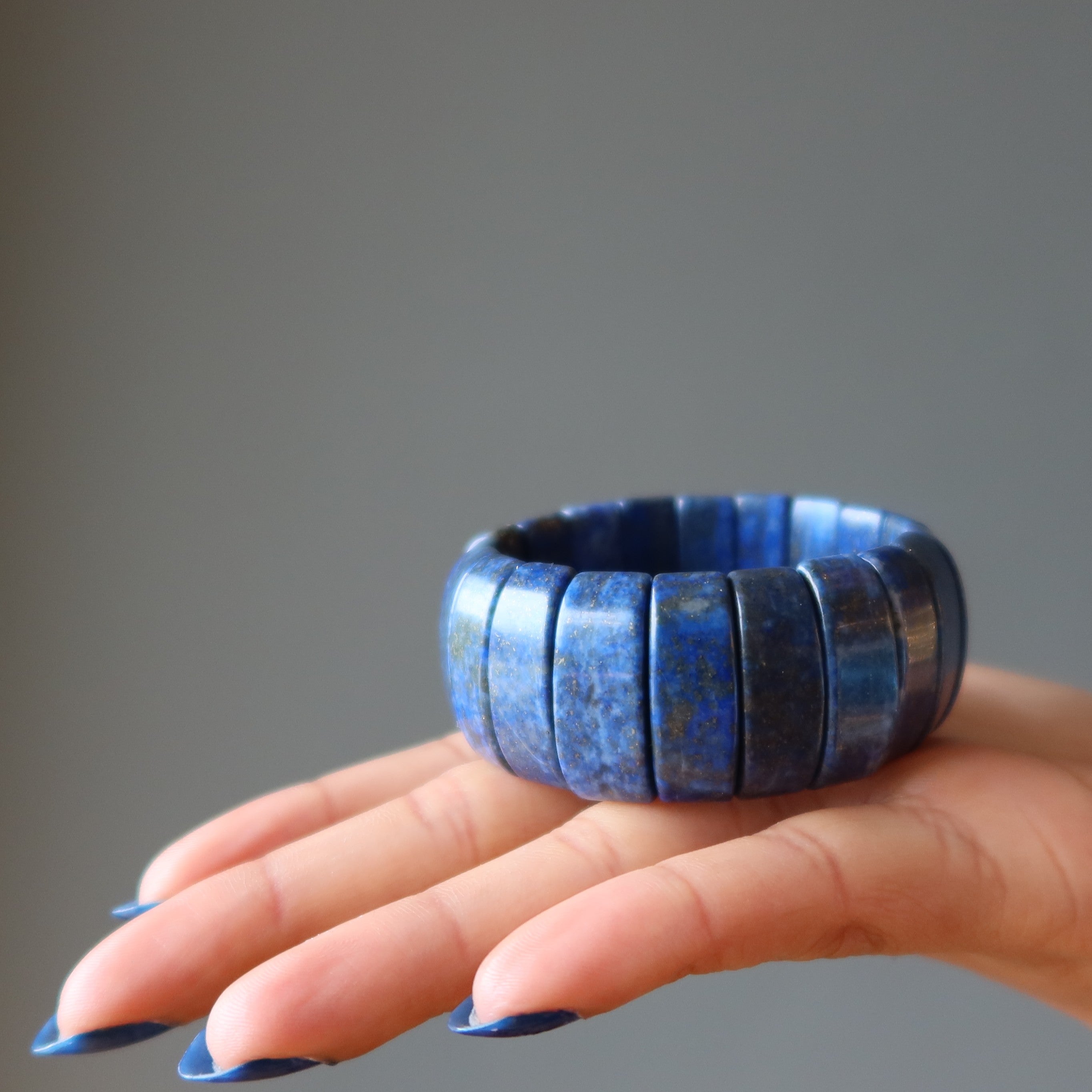 Lapis Lazuli Bracelet Cuff Boho Blue Stone My Metaphysical Tribe