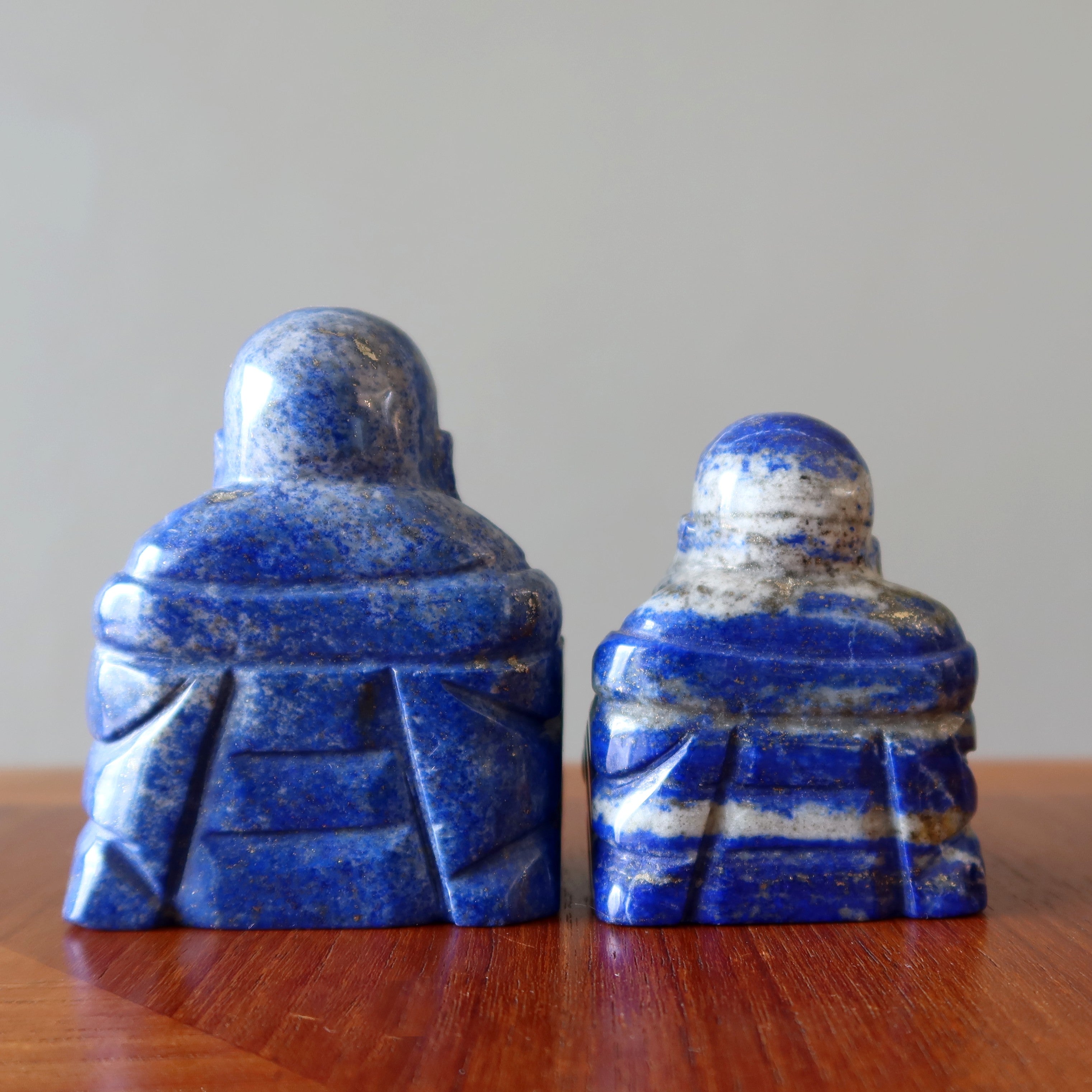Lapis Lazuli Laughing Buddha Happiness Crystal God Statue