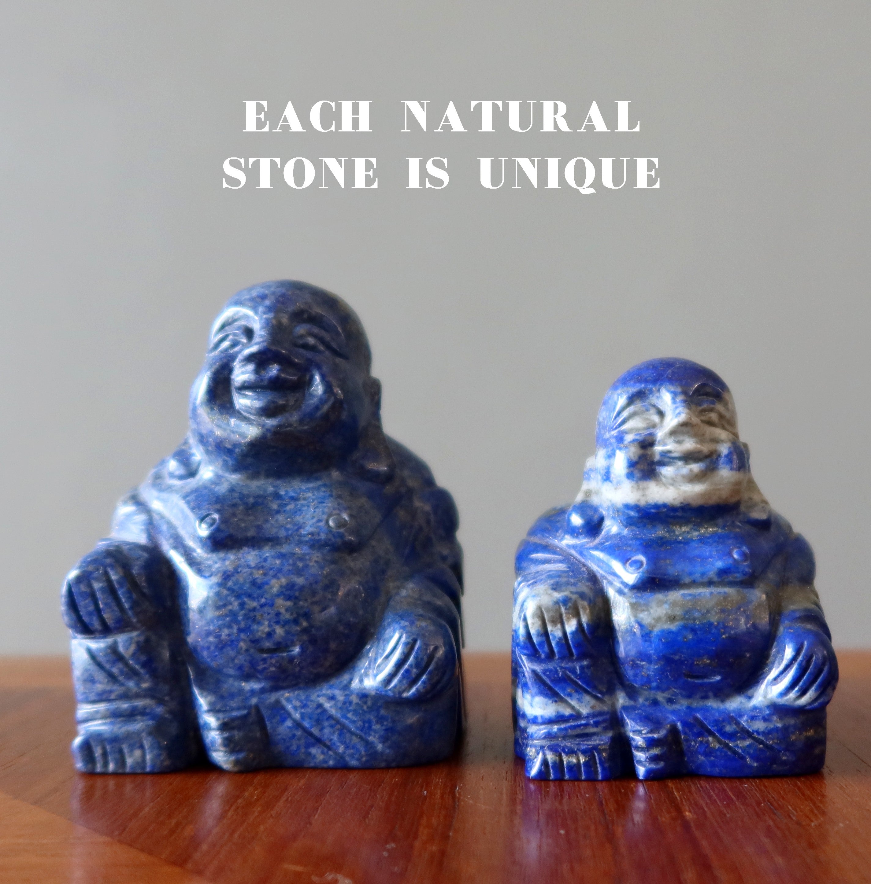 Lapis Lazuli Laughing Buddha Happiness Crystal God Statue