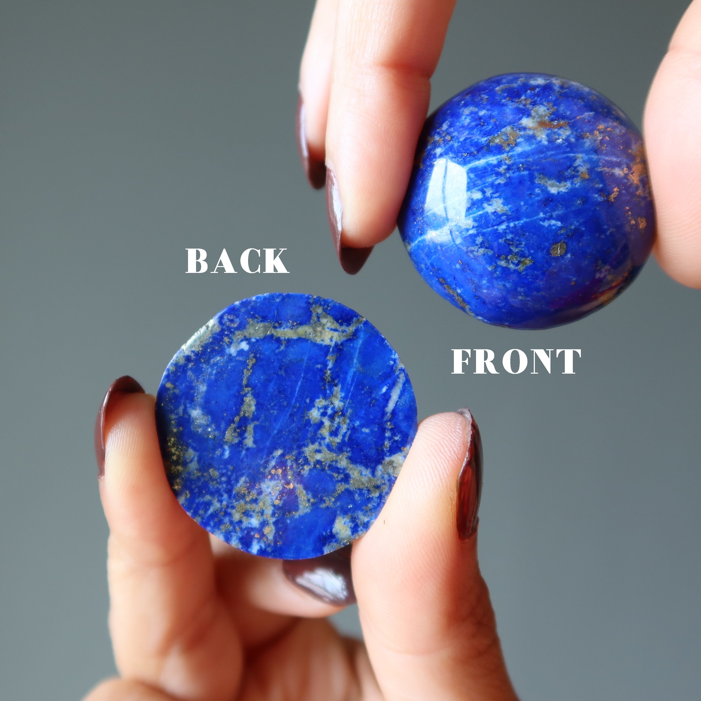 Lapis Lazuli Grid Crystal Circle Round Fairytale Gemstone Cabochon