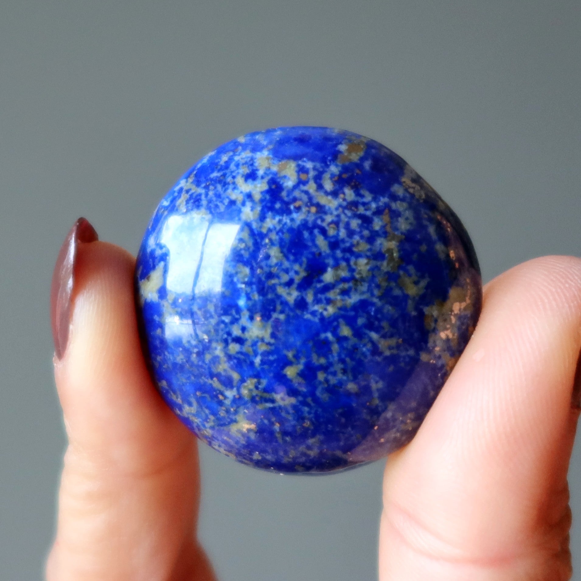 Lapis Lazuli Grid Crystal Circle Round Fairytale Gemstone Cabochon