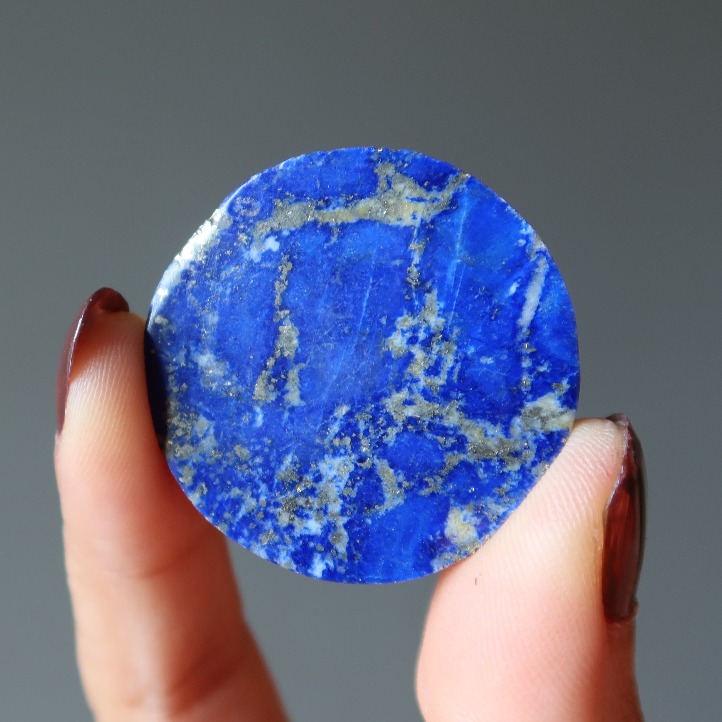 Lapis Lazuli Grid Crystal Circle Round Fairytale Gemstone Cabochon