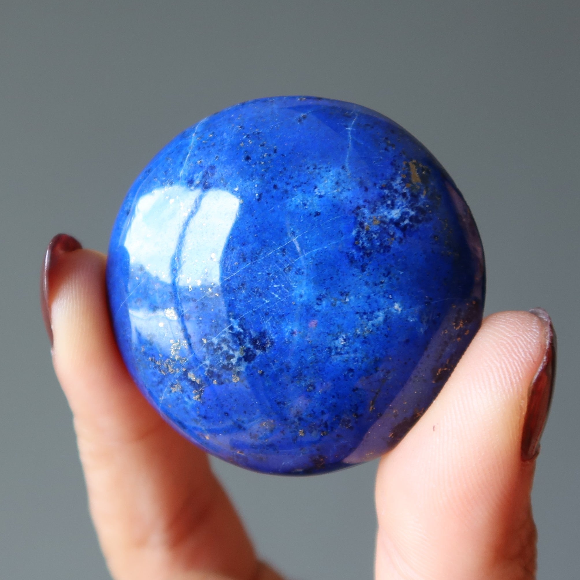 Lapis Lazuli Grid Crystal Circle Round Fairytale Gemstone Cabochon