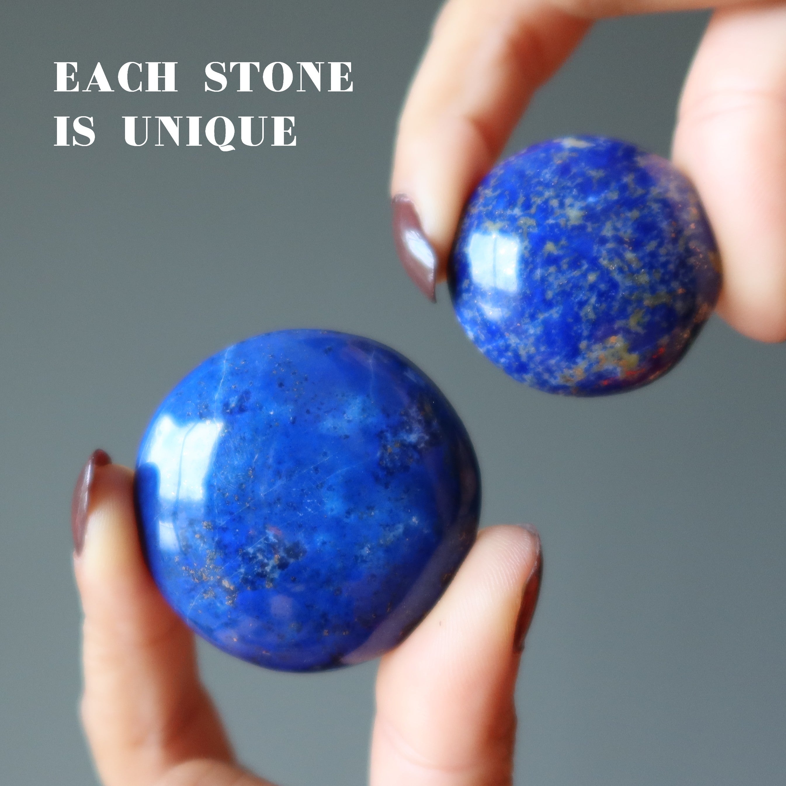 Lapis Lazuli Grid Crystal Circle Round Fairytale Gemstone Cabochon