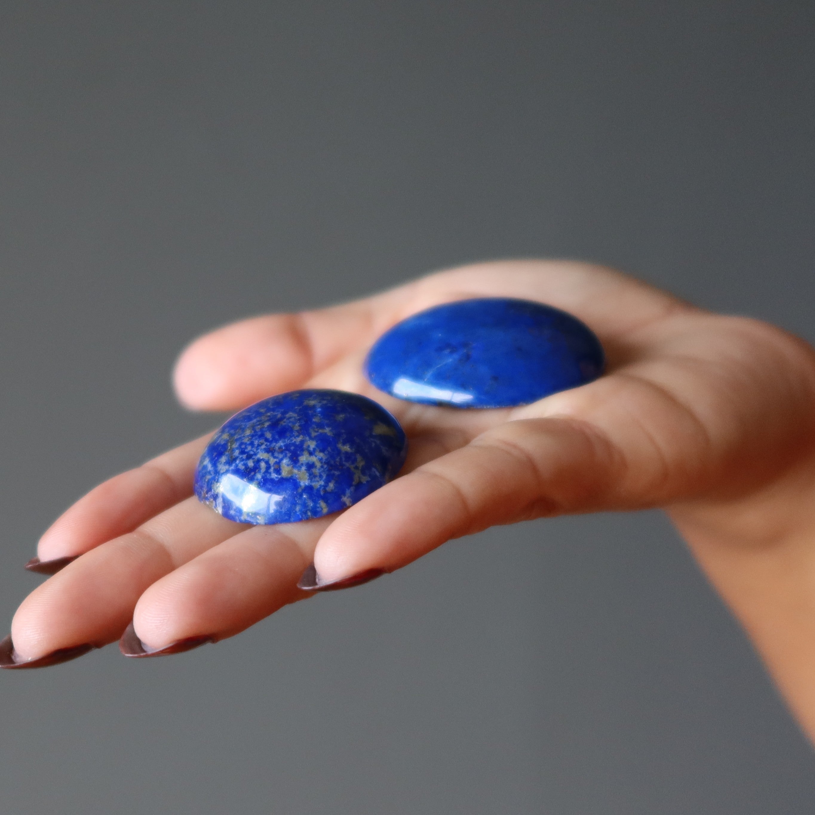 Lapis Lazuli Grid Crystal Circle Round Fairytale Gemstone Cabochon