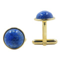 Lapislazuli-Manschettenknöpfe blau Business Erfolg Stein Gold