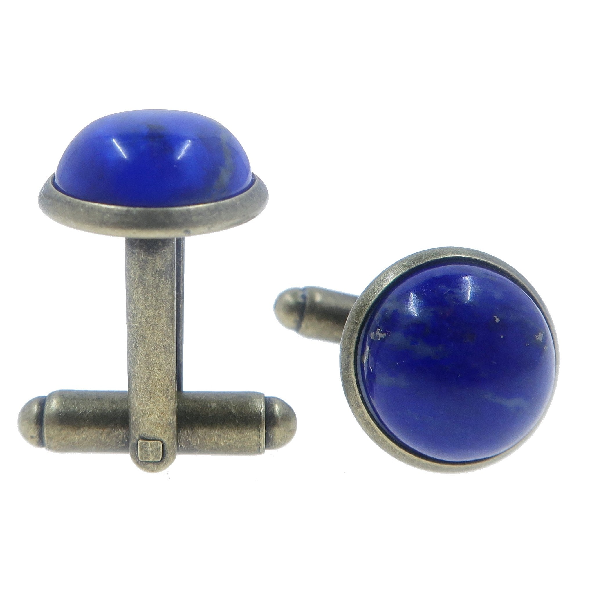 Boutons de Manchette Lapis Bronze Bleu Paisible Pierres