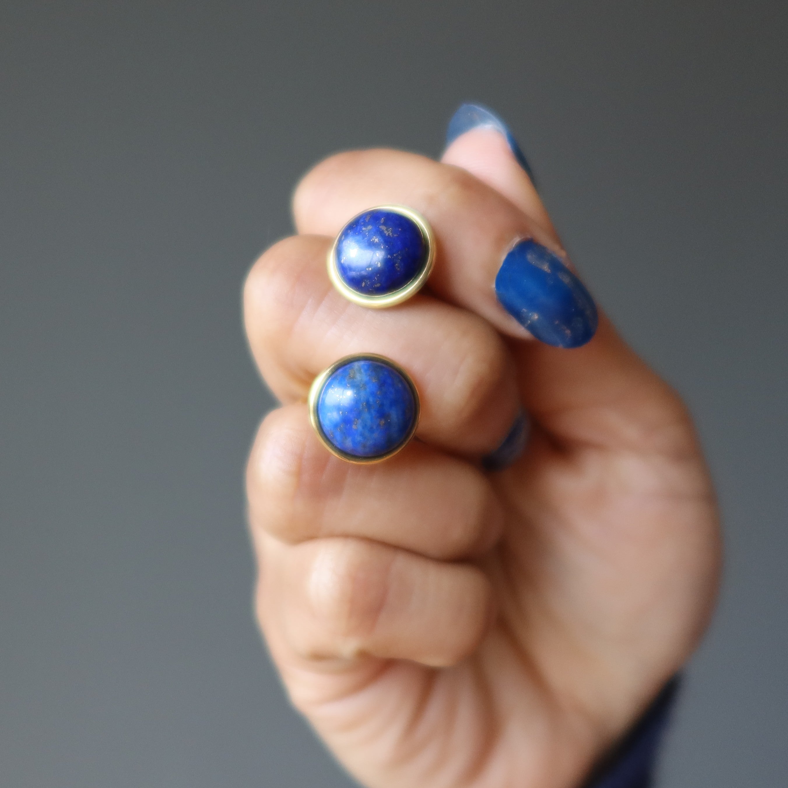 Lapislazuli-Manschettenknöpfe blau Business Erfolg Stein Gold
