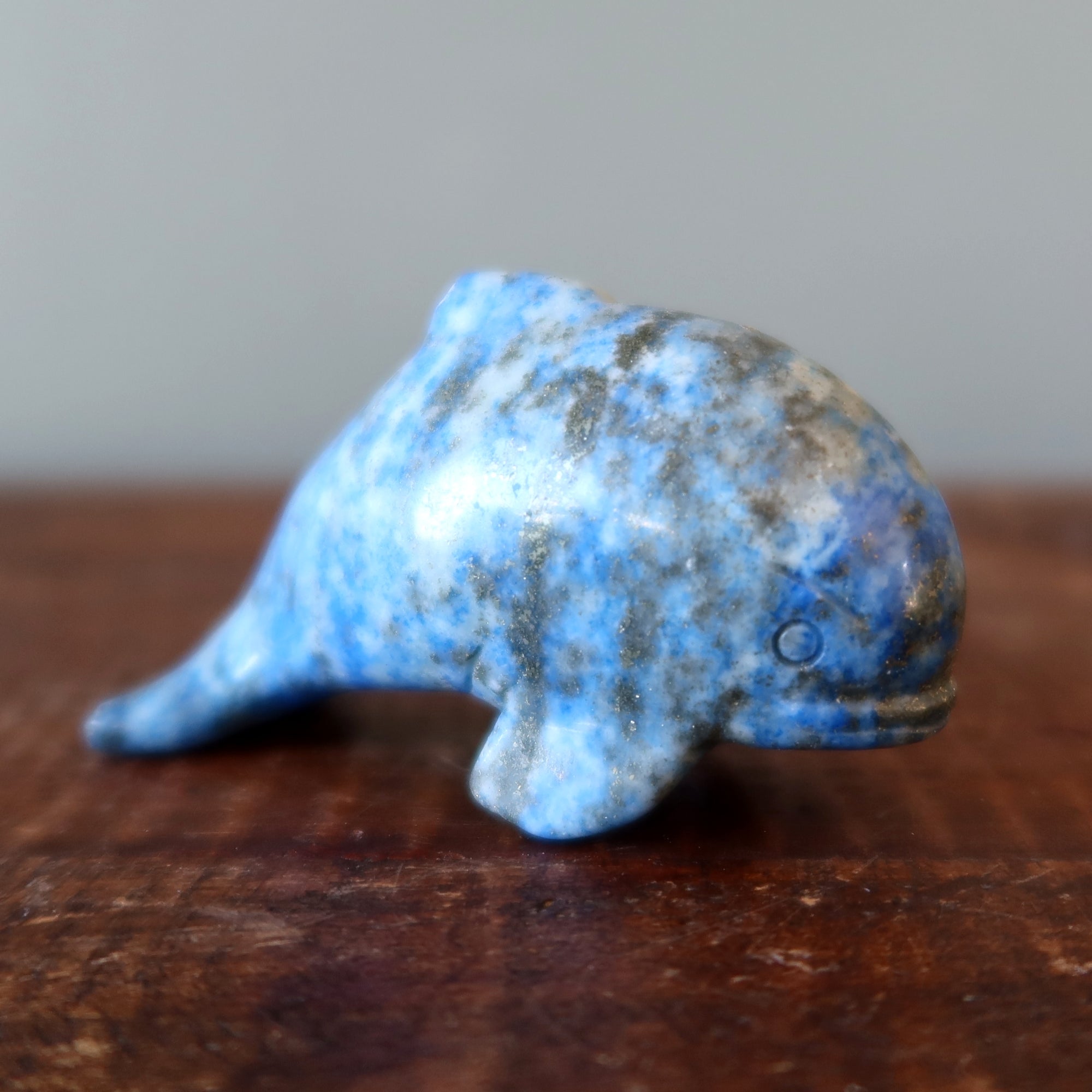 Lapis Lazuli Dolphin Blue Ocean Joy Animal Figurine Wounded Warrior