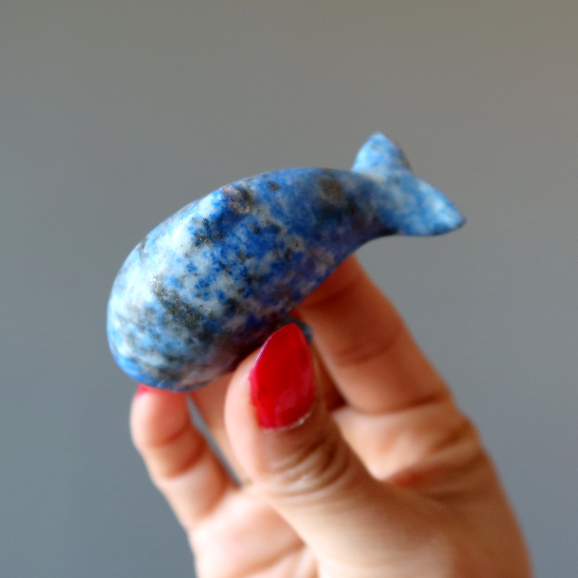 Lapis Lazuli Dolphin Blue Ocean Joy Animal Figurine Wounded Warrior