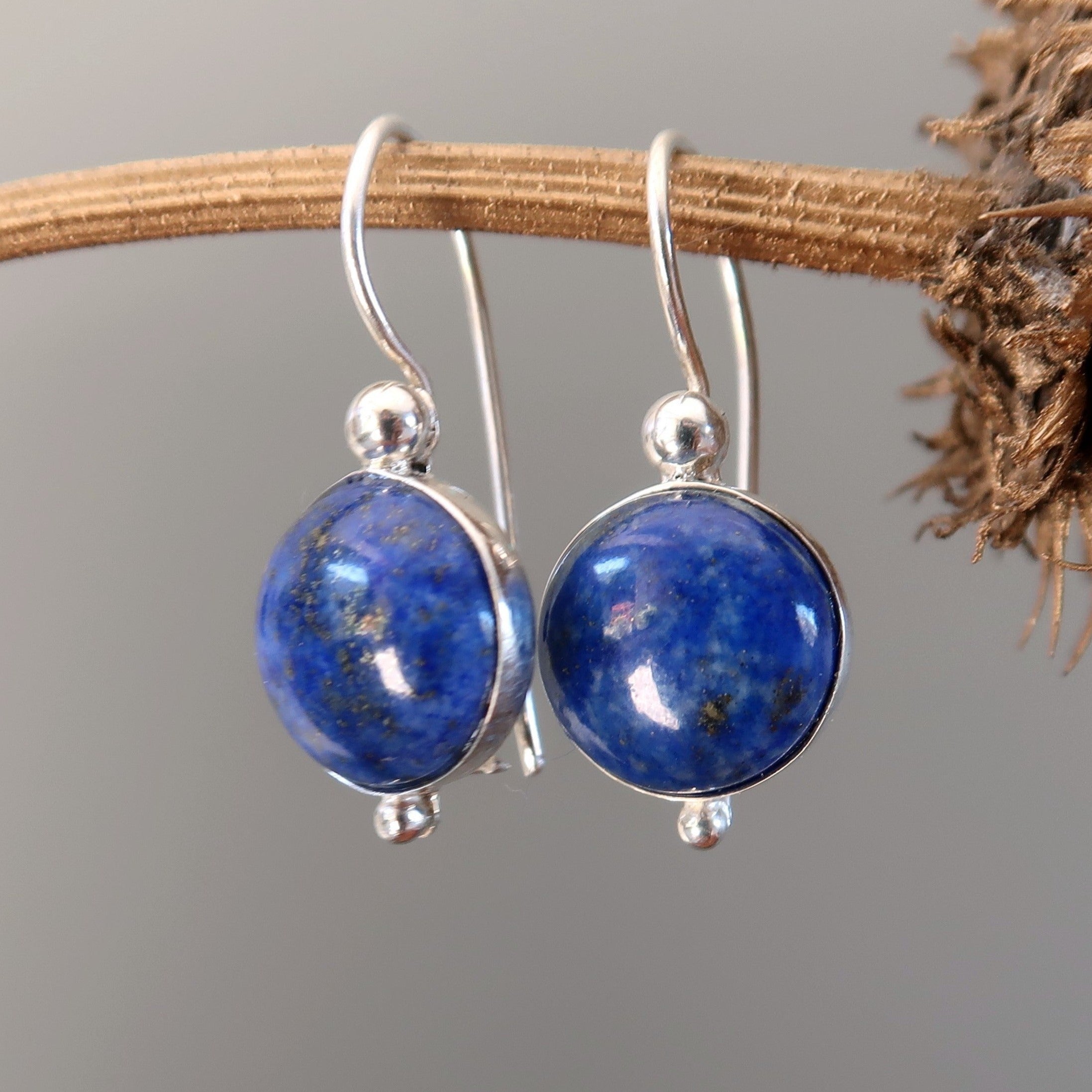Lapis Lazuli Earrings Deep Thinker Blue Jewel Sterling Silver