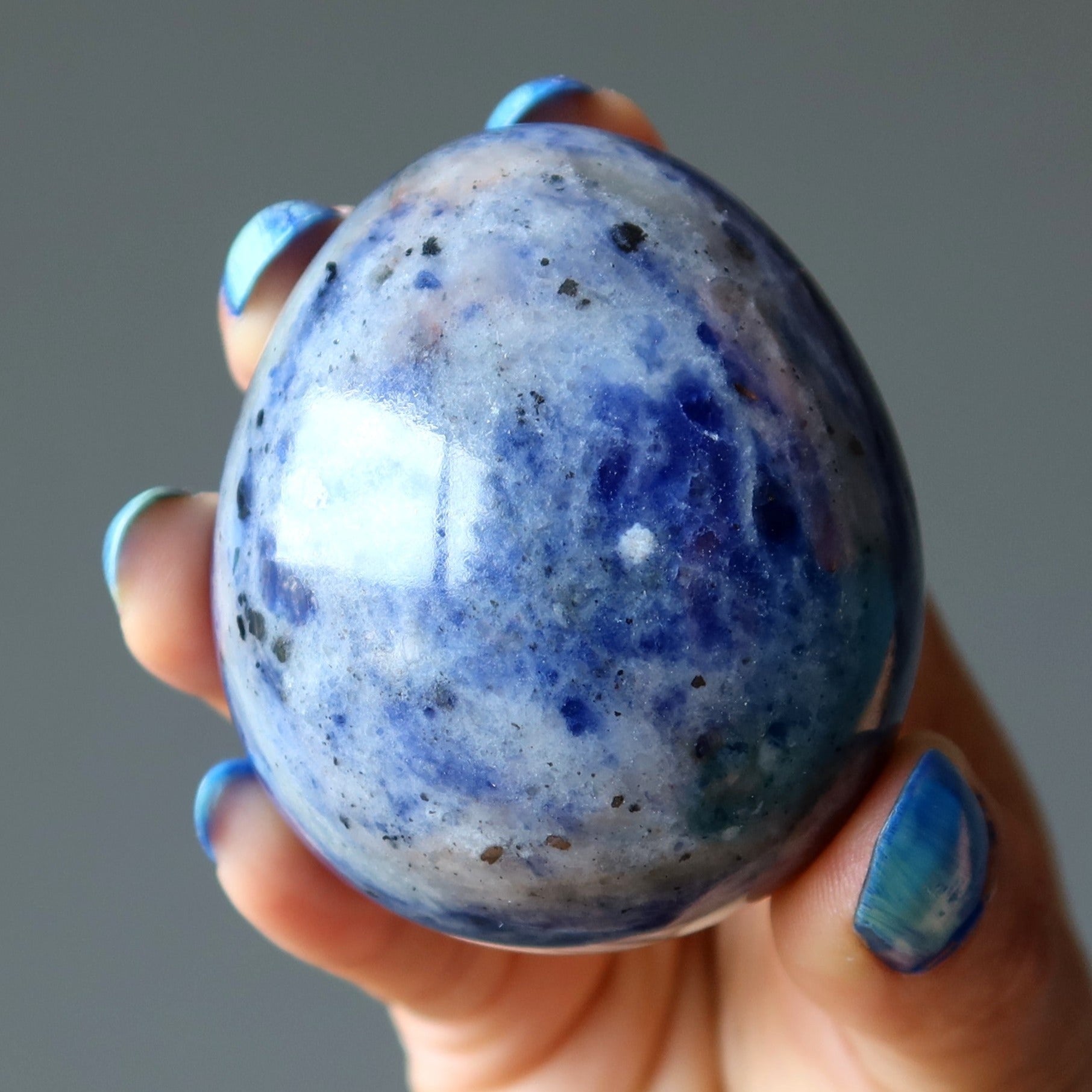 Pierre de méditation Lapis Œuf Bleu Denim Lecteur Intuitif