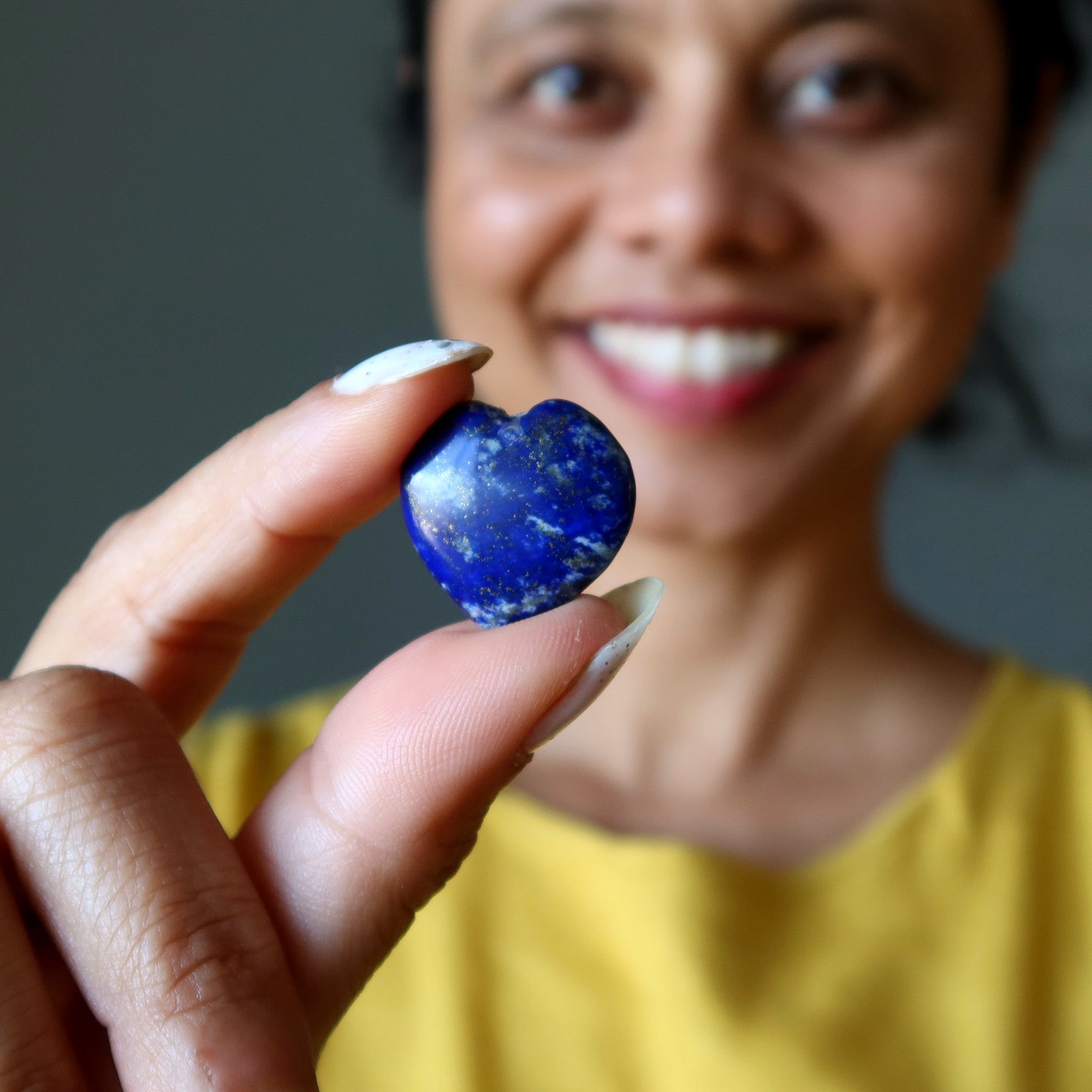 Lapis Heart Love in the Blue Sky Mini Drilled Stone