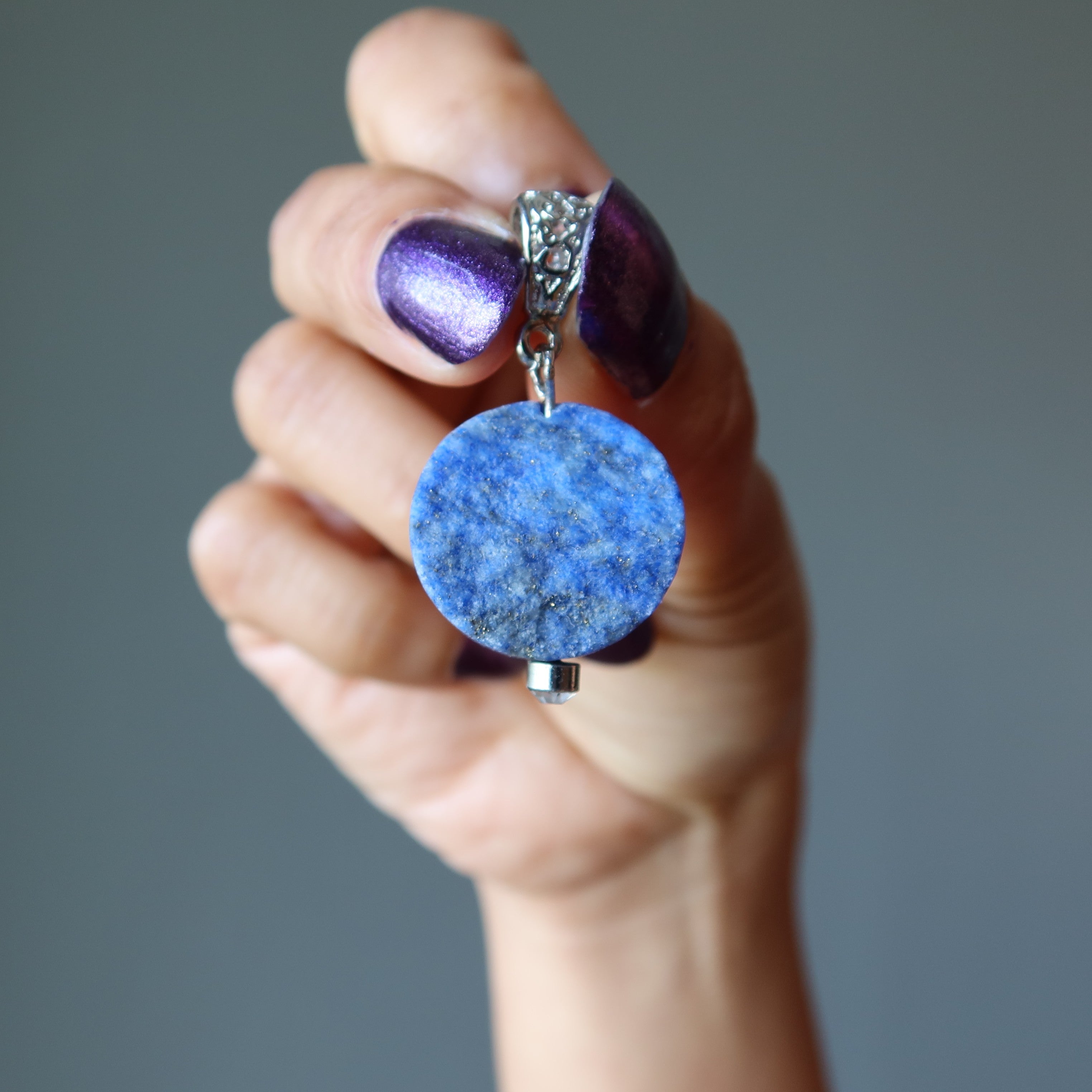 Lapislazuli-Anhänger, blau, Drittes Auge der Wahrheit, Lapislazuli-Edelstein, Heilkristall