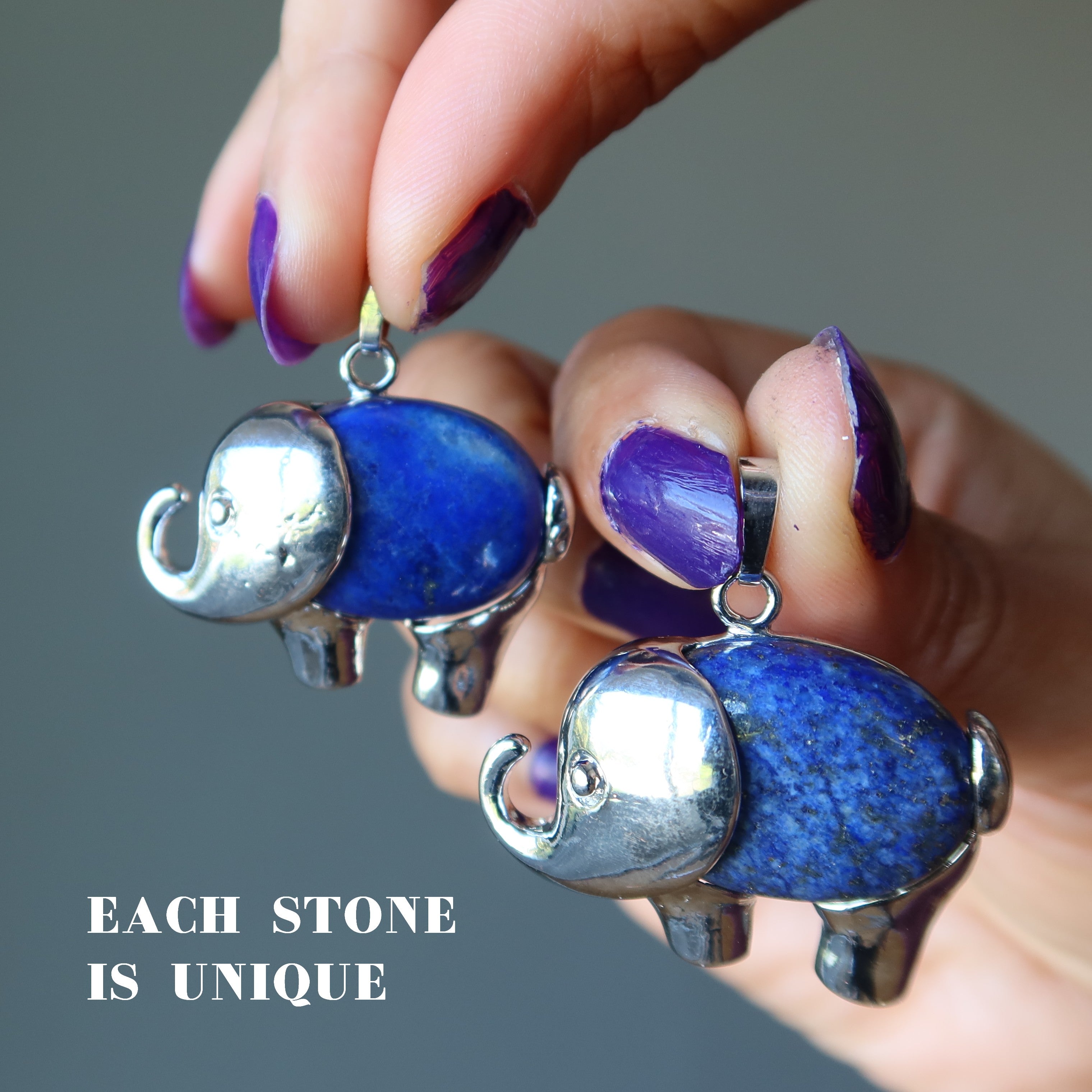 Lapis Lazuli Pendant Blue Elephant Flying High Mindful Living Gem Silver