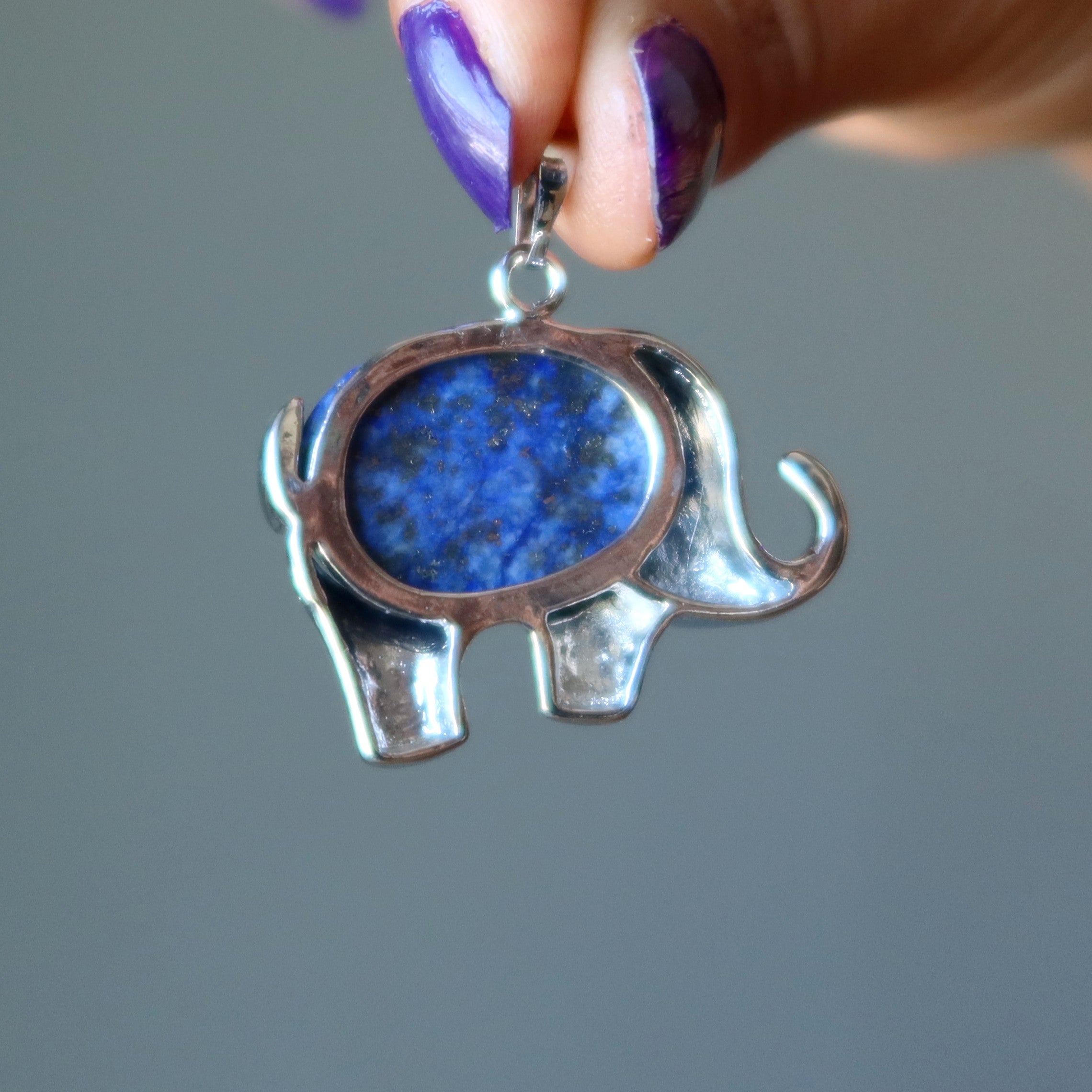 Lapis Lazuli Pendant Blue Elephant Flying High Mindful Living Gem Silver