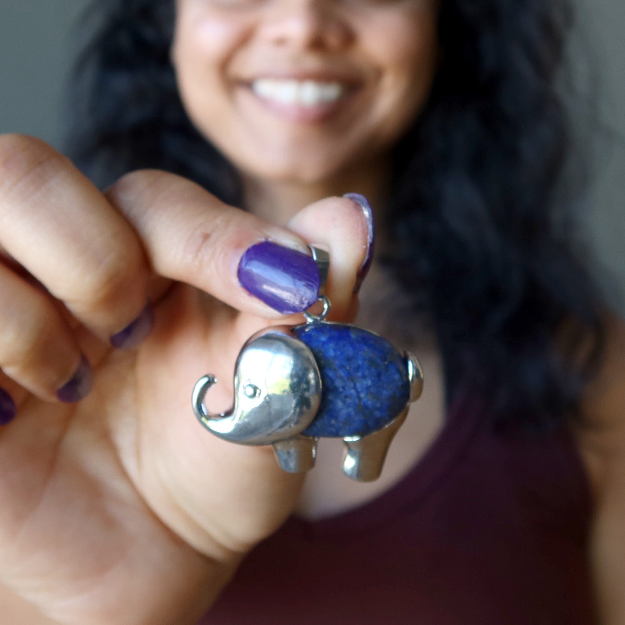 Lapis Lazuli Pendant Blue Elephant Flying High Mindful Living Gem Silver